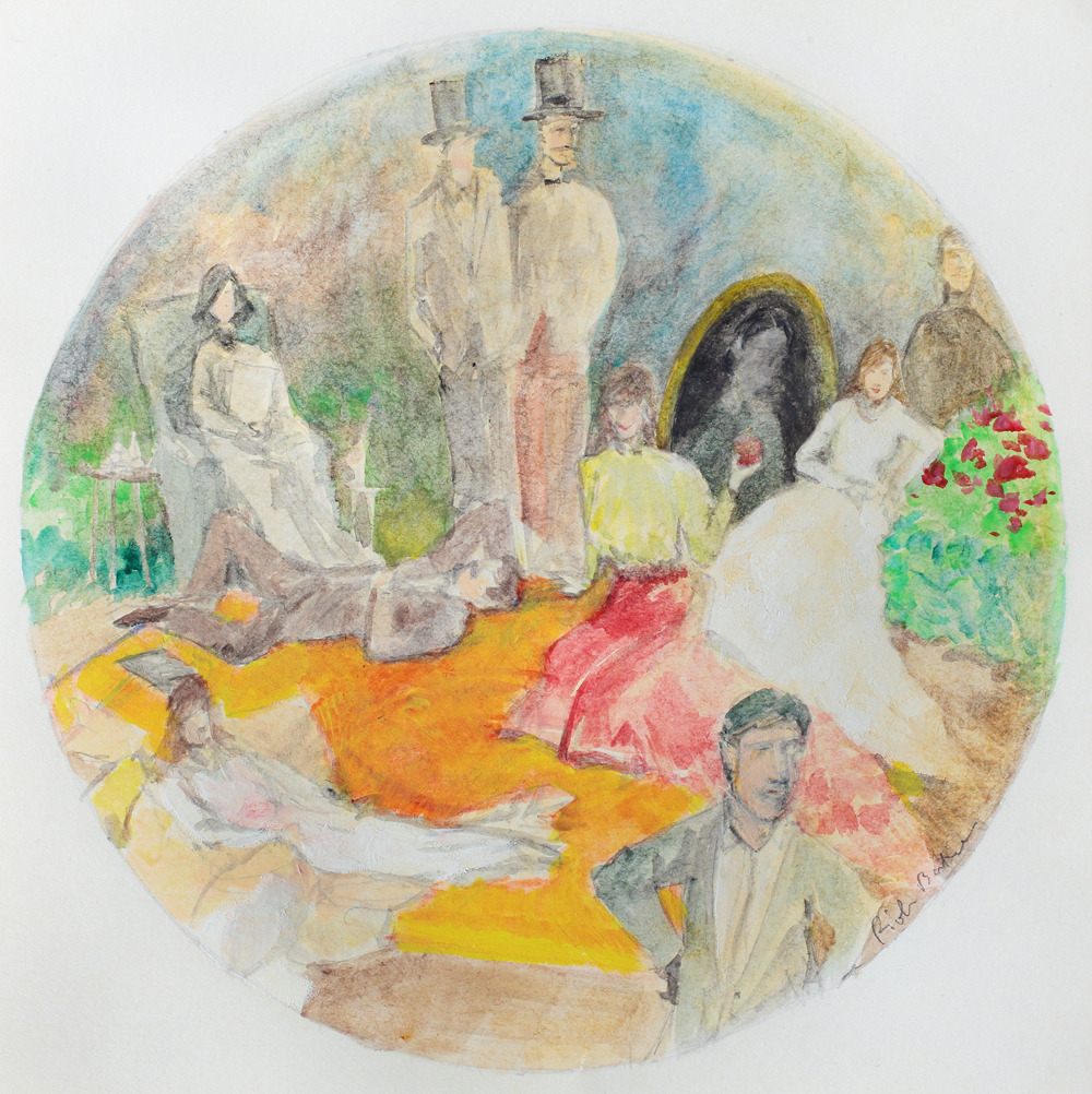 "Composition 29515".  Watercolour on paper, 2015, 20 x 20 cm / 7.8 x 7.8 inches