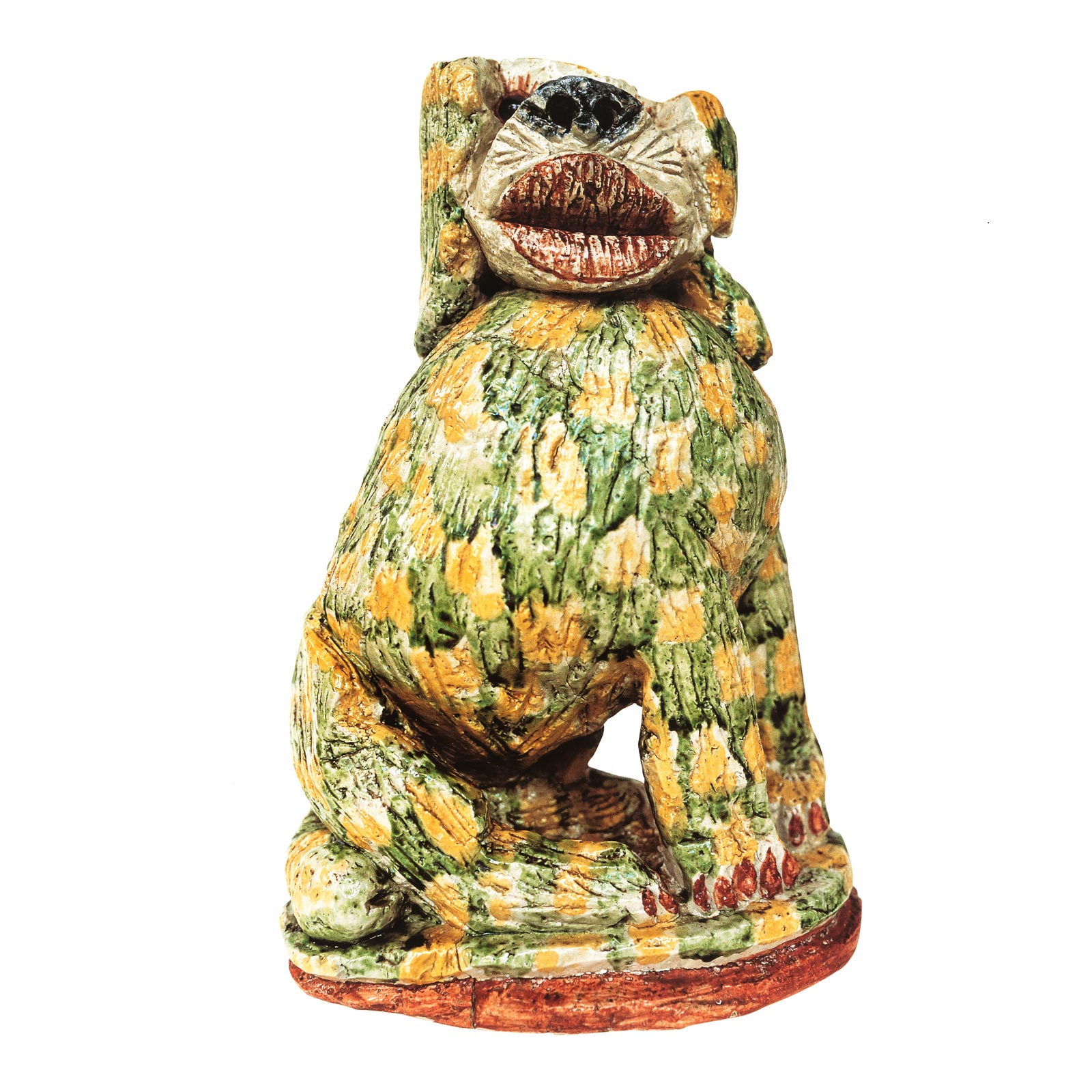 Green & yellow dog, c1980Glazed ceramic stonewareHeight 35cm