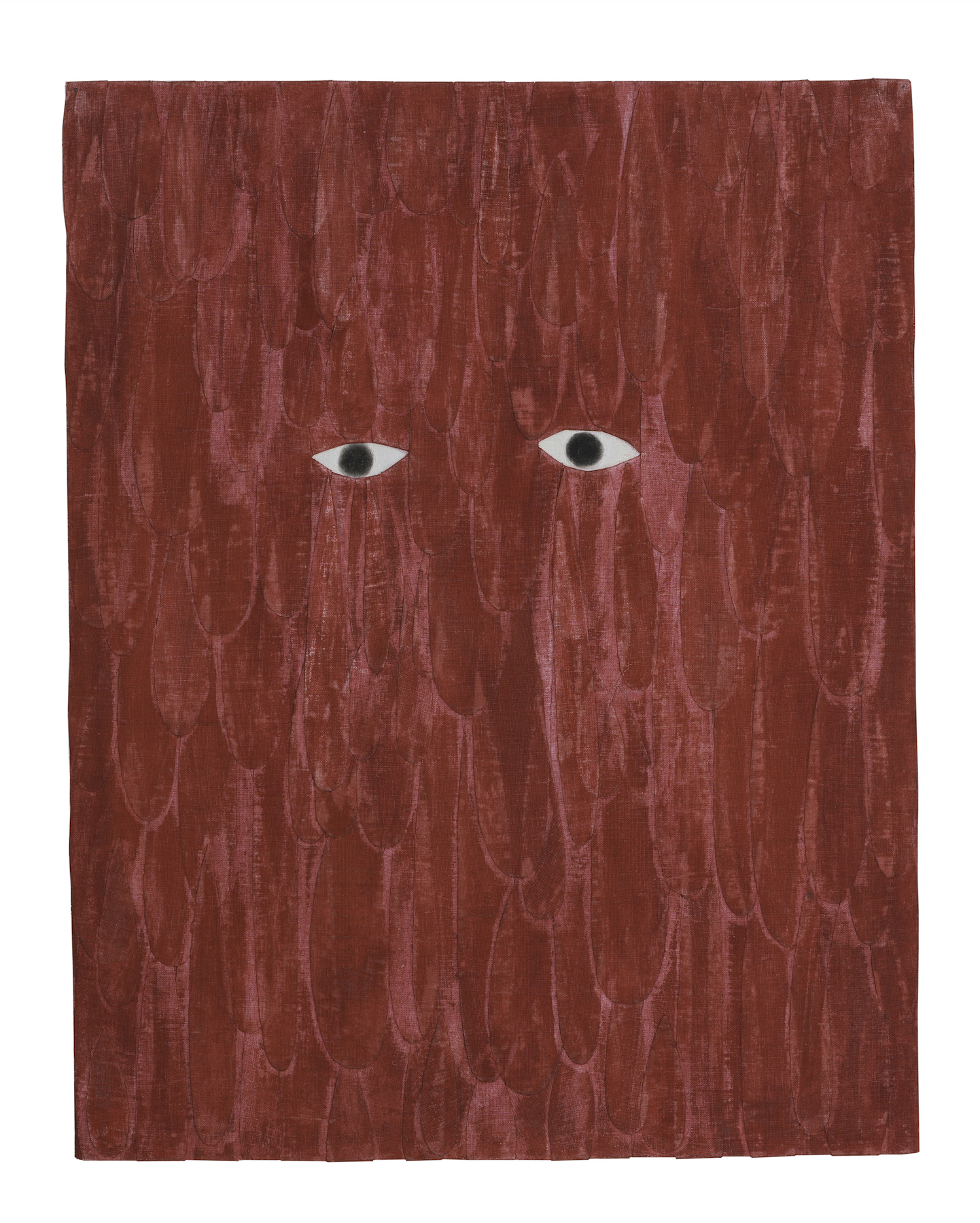 Bleeding Eyes, 2021 – Oil on layered canvas and cloth – 38 x 29 cm