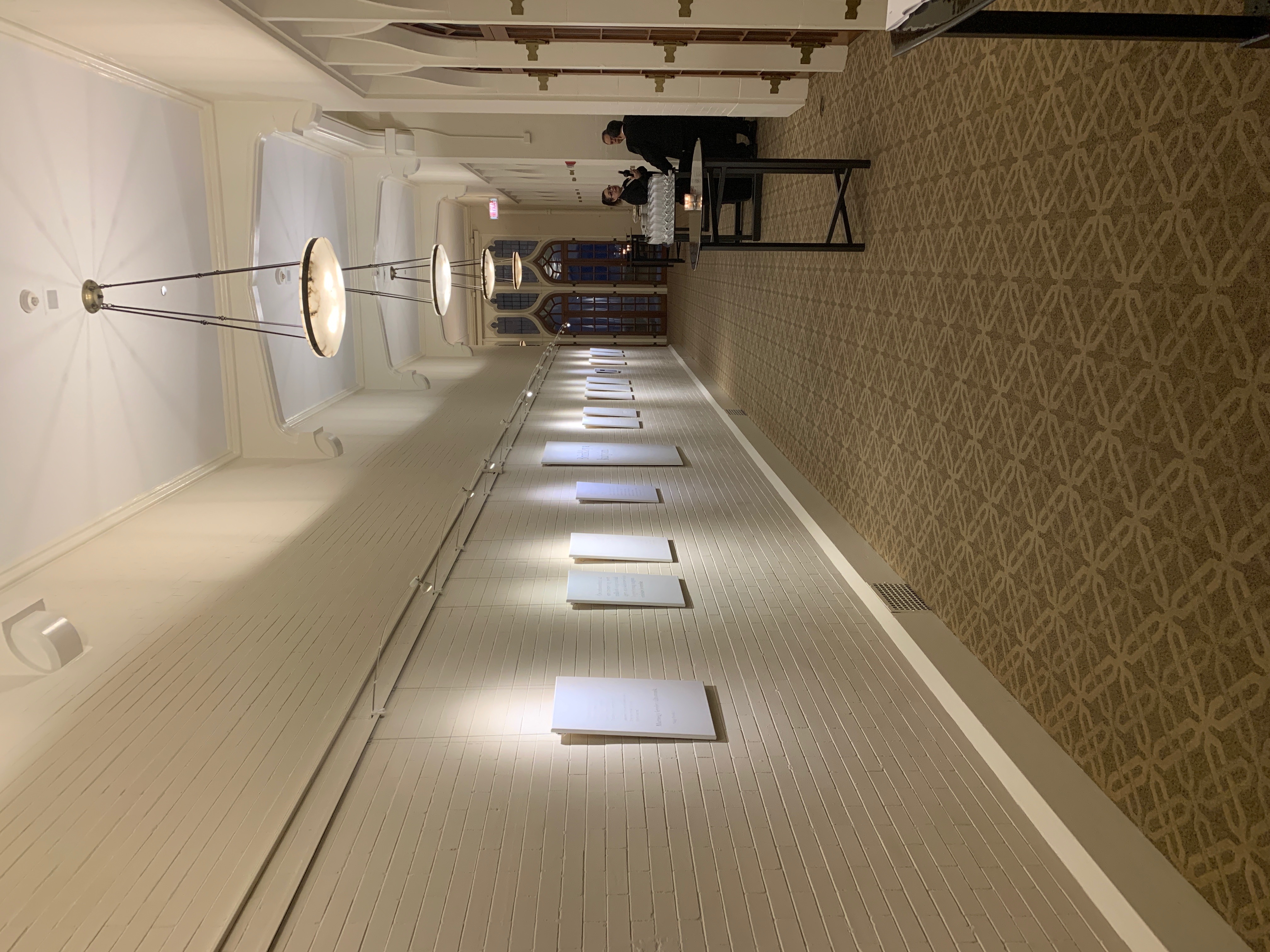 4/20 — ILLATSZERTÁR (PARFUMERIE).  Inspired by her pursuit of learning to speak and write Hungarian, Quinn revisits the exploration of language as form in the project Illatszertár (Parfumerie). The title references the play of the same name, written by the Hungarian-born Miklós László. After László immigrated to America, Illatszertár was used as the storyline for the motion pictures The Shop Around the Corner, and, more recently, You've Got Mail. For the works created for Illatszertár, Quinn surveys these films' English scripts, extracting and translating text selections, returning their collective story to their language of origin. The project takes form across fifteen graphite works on linen, three photographs, and a printed pamphlet, 2019.