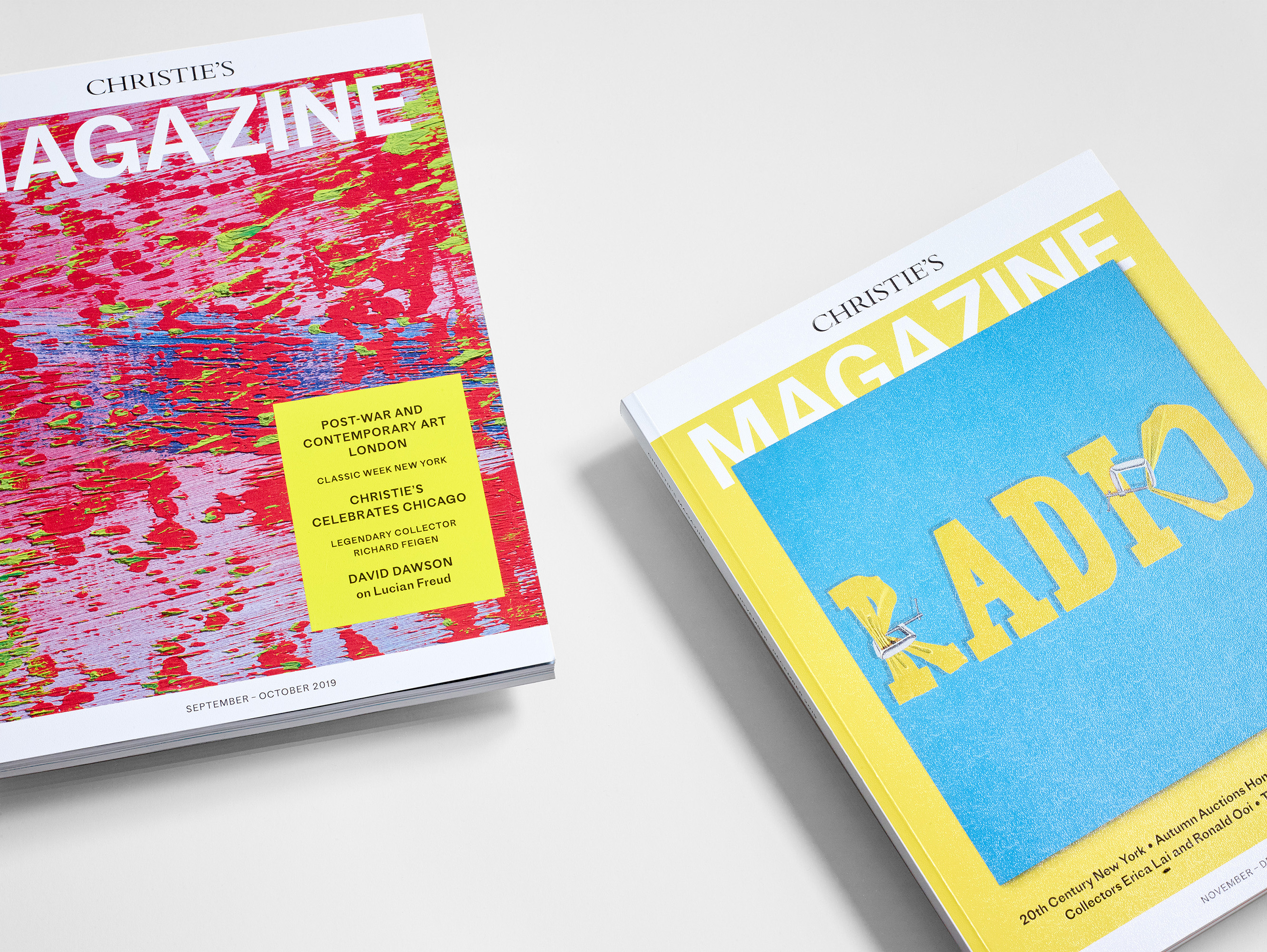 Christie’s Magazine – design assistance on around 26 issues, between 2016 and 2021 Photograph: Norman Wilcox-Geissen. Art directors: Lee Belcher, David McKendrick & Ben McLaughlan. Studio: B.A.M. London