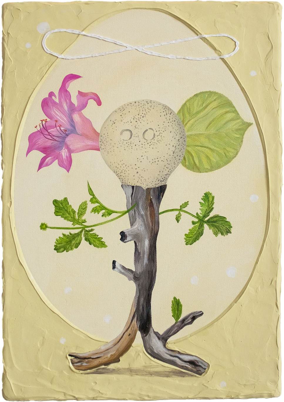 "The Stranger", from «Egg» series, 2022, acrylic on canvas, 30x42 cm