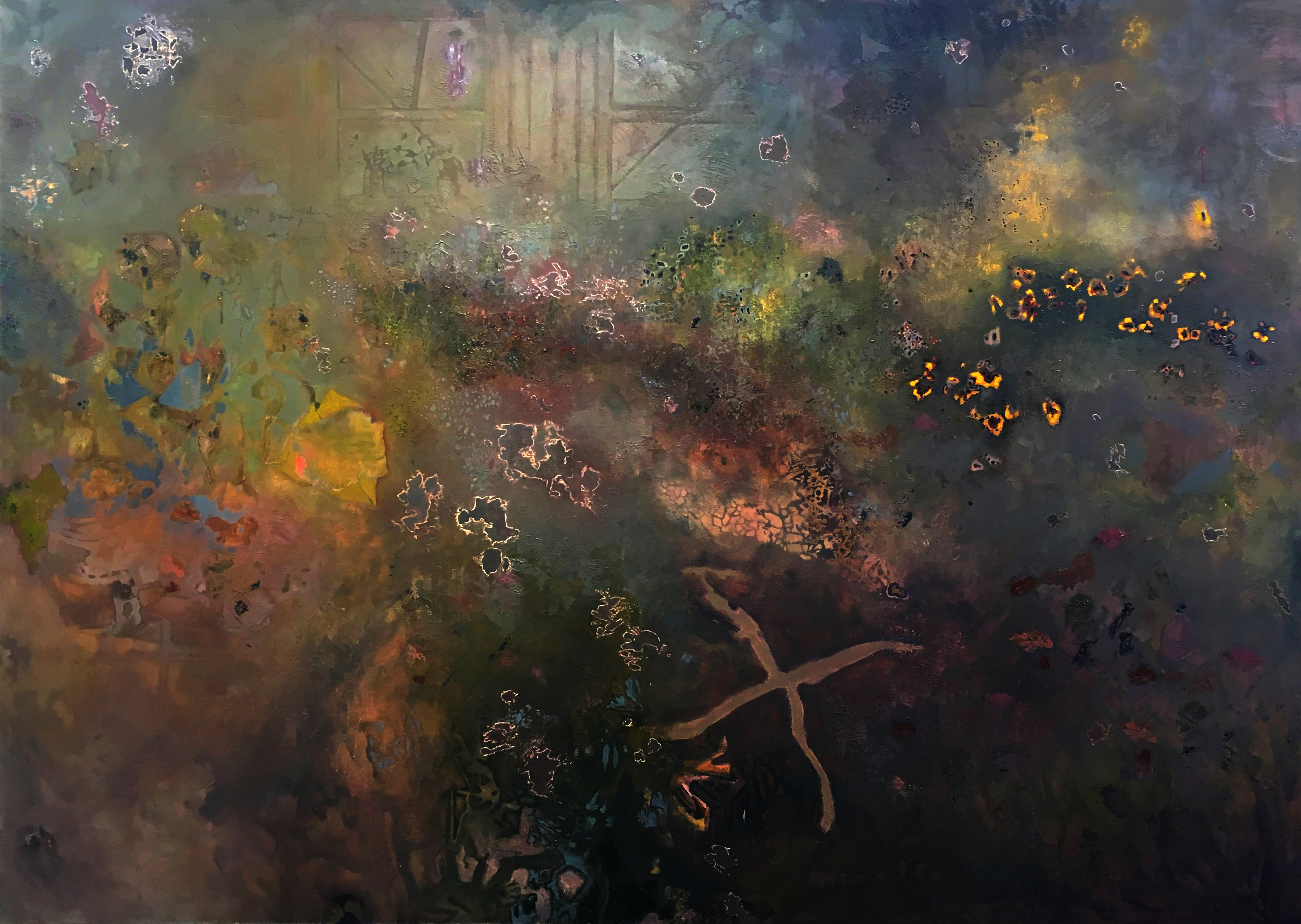 the great piece of turf | 60 x 84 inches | oil on canvas