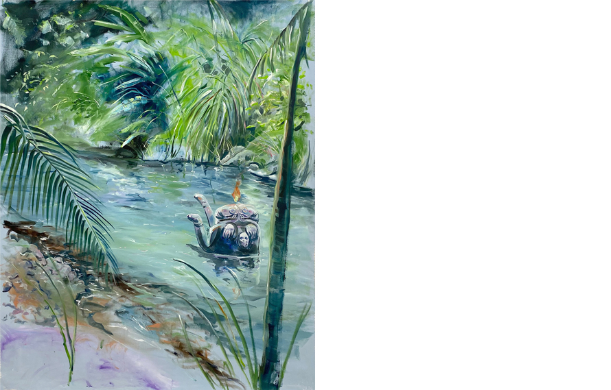 Gemela (Twin), 2019. Oil on canvas 65 × 52 inches