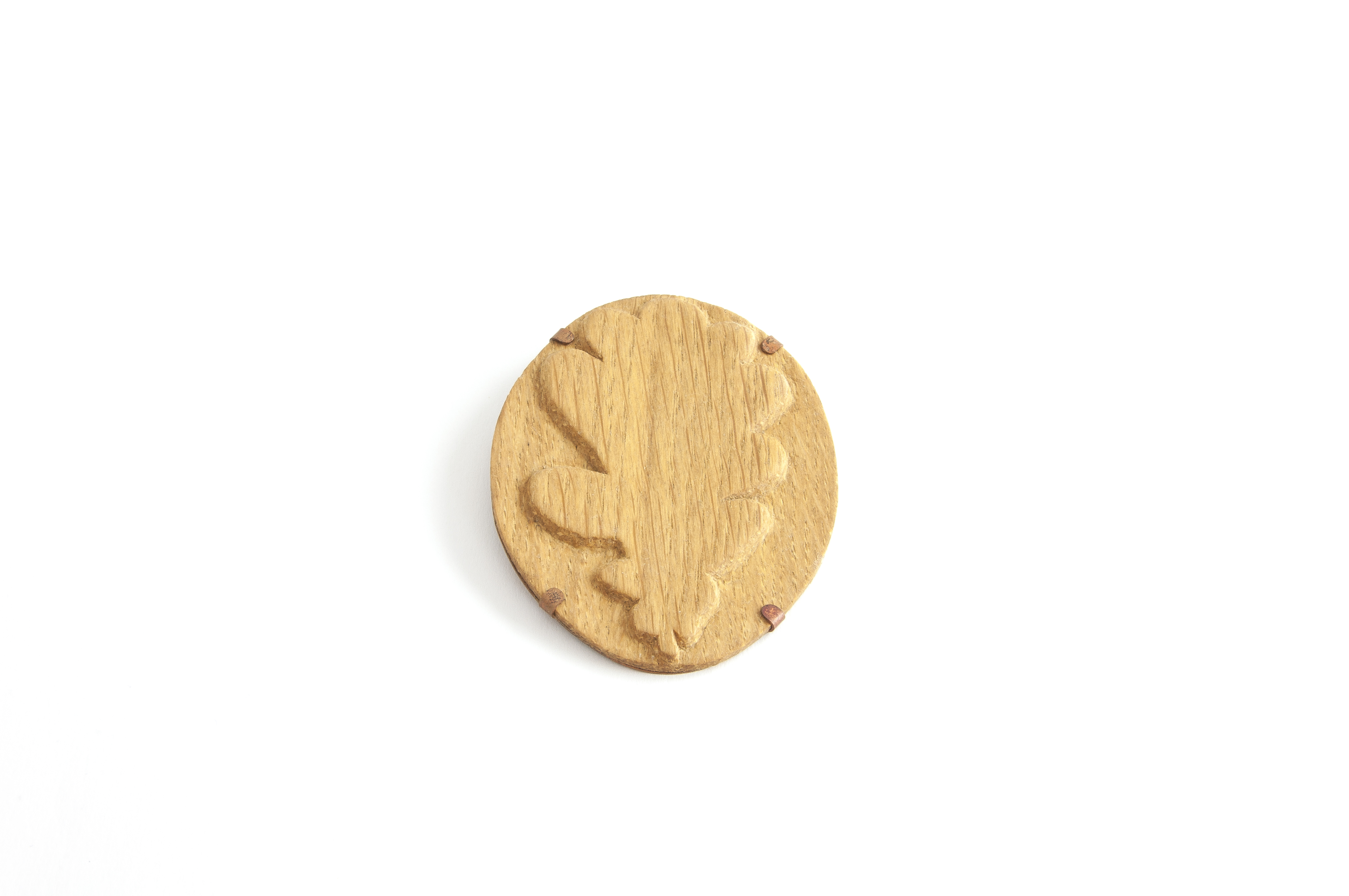 Cameo | 2018 | brooch | oak vineer, copper, silver, steel
