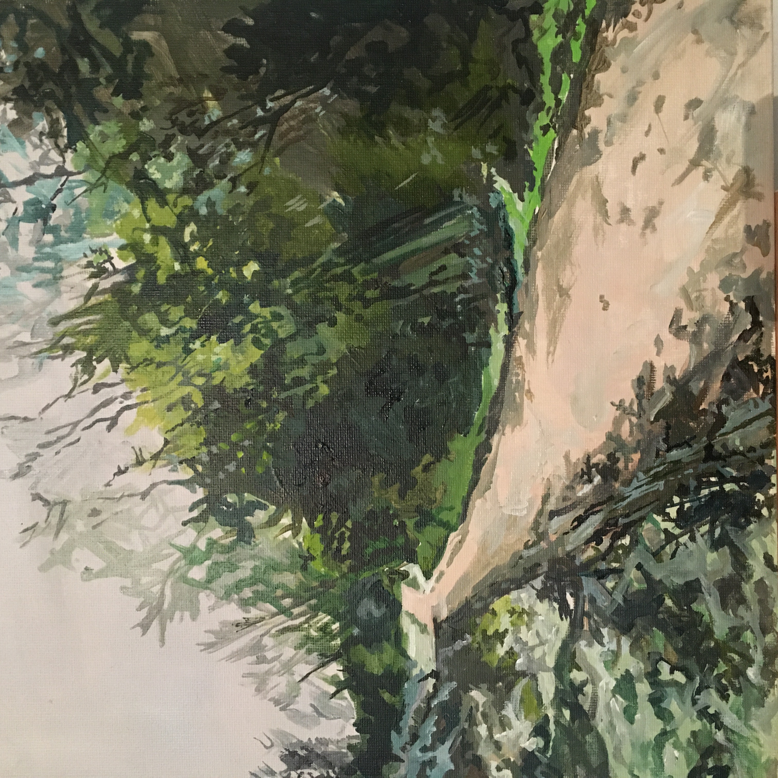 Marshes in Late December (2020), acrylic on canvas board, 30x30cm