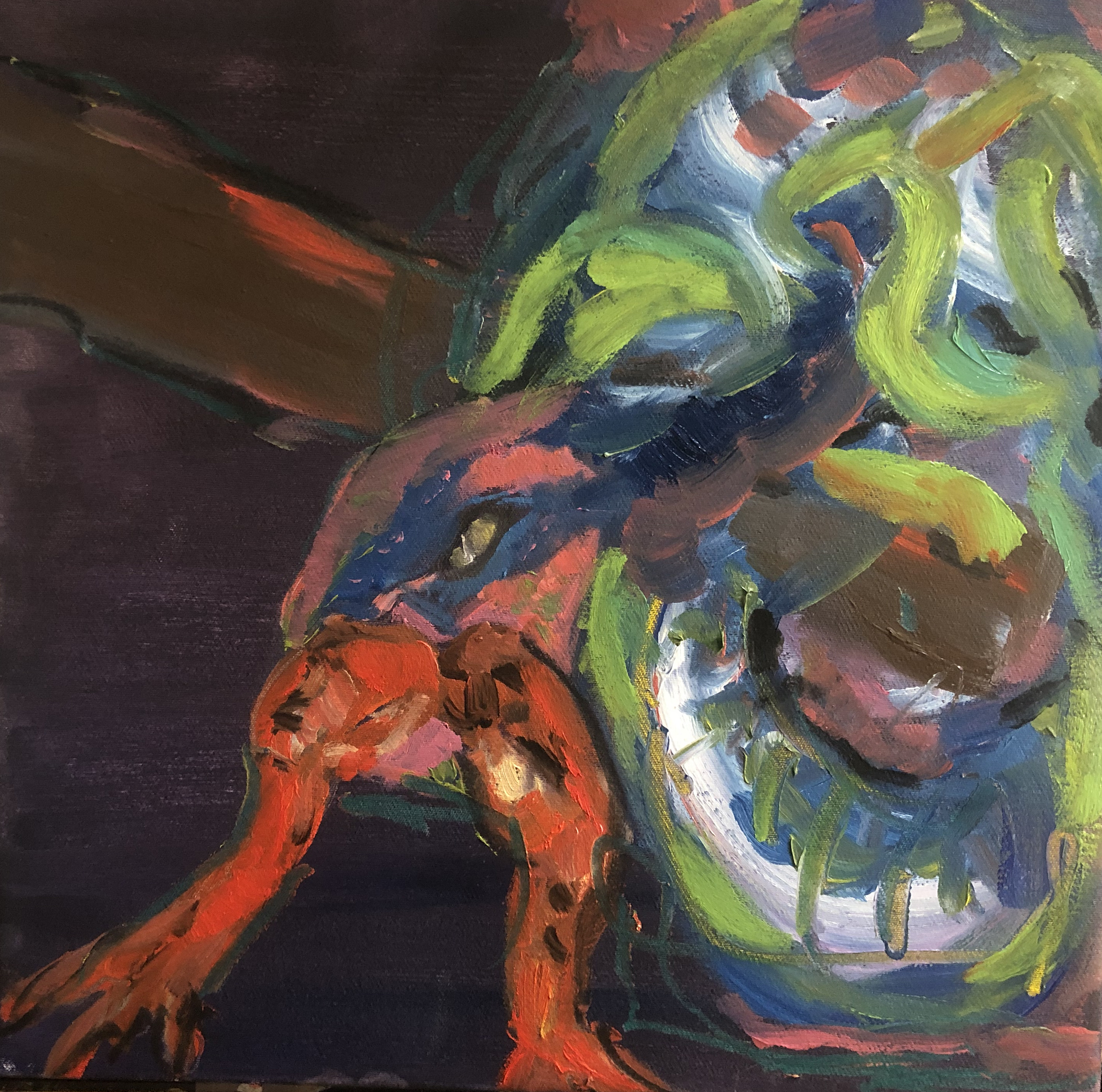 who is eating whom II.,oil on canvas,40x40cm,2023