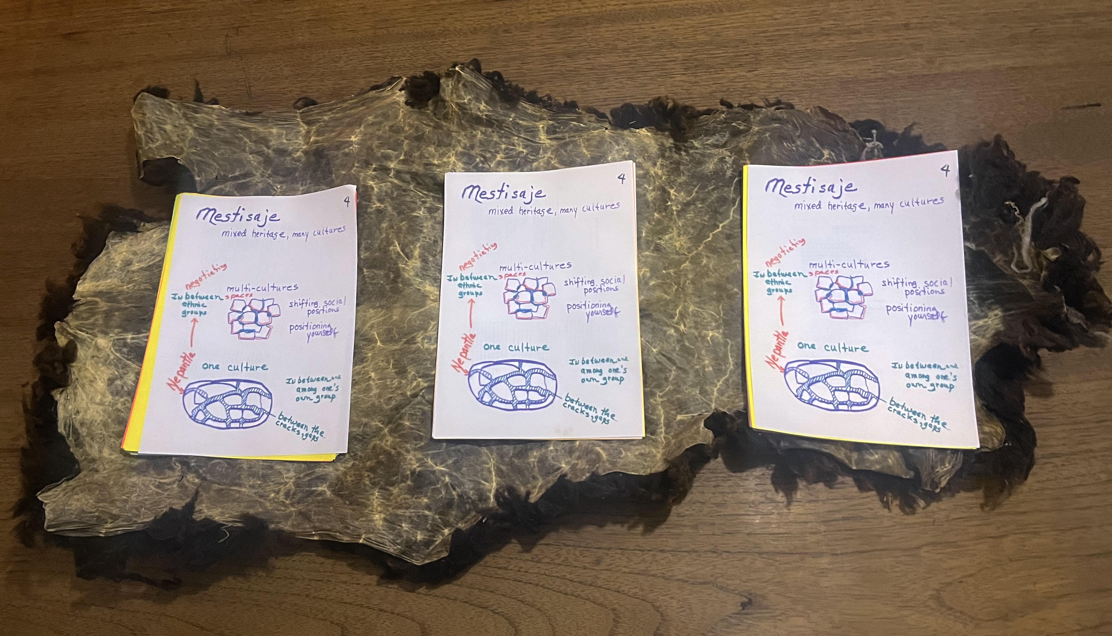 group of three texts over sheepskin 