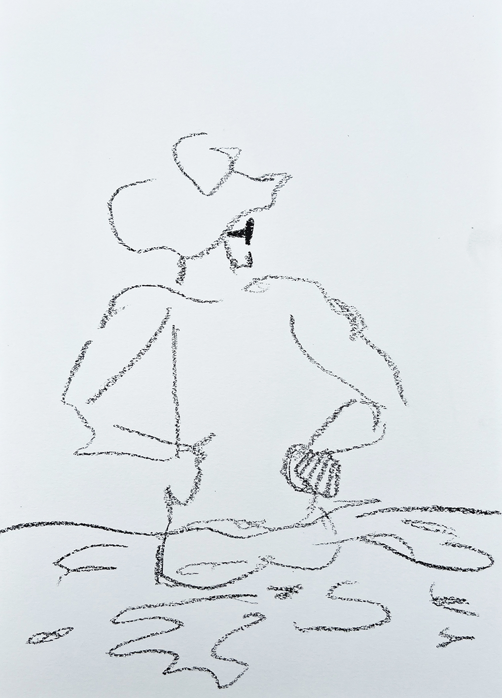 Plum Island 6, Father, 2023Charcoal on paper11 3/4 x 8 1/4 in.29.7 x 21 cm