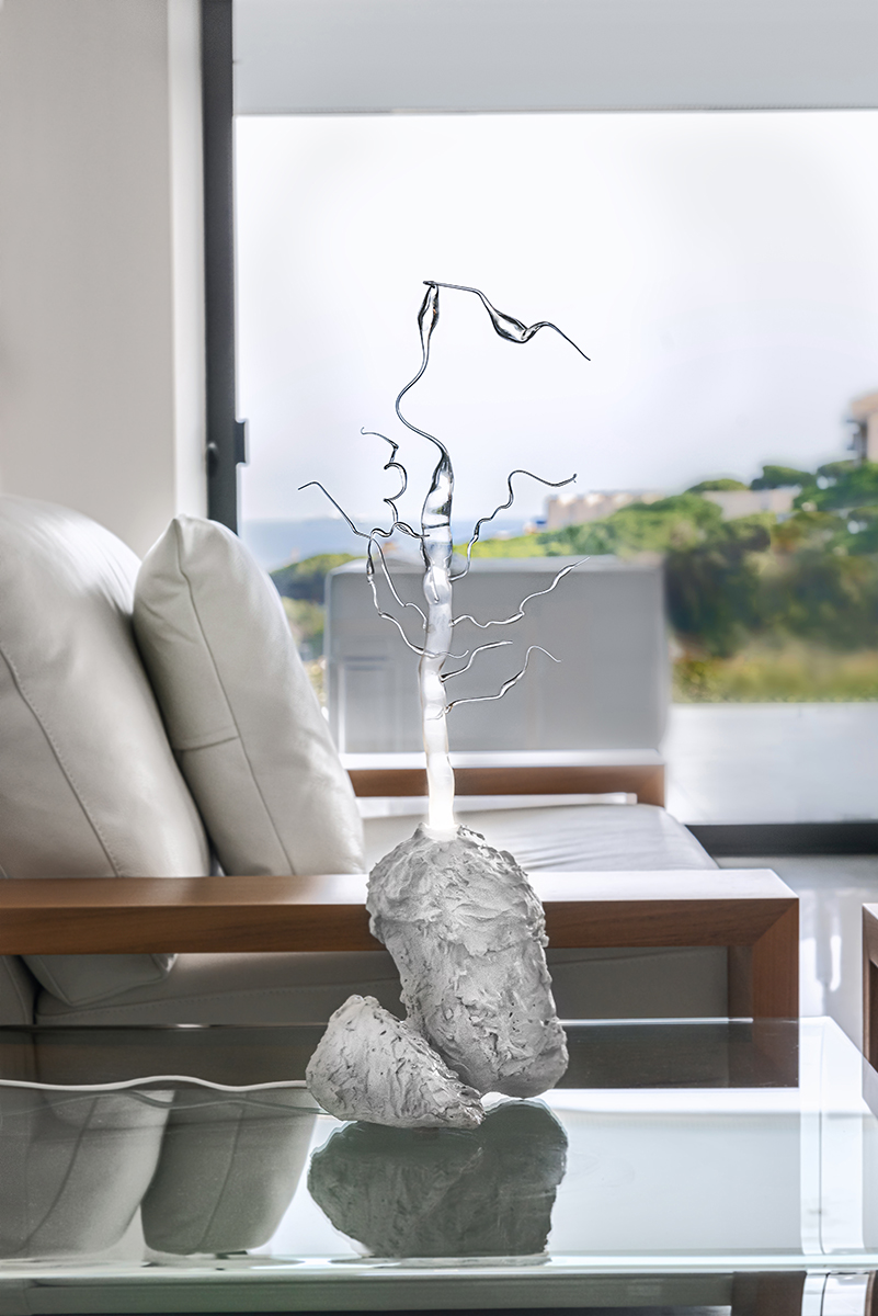 Cestum Veneris III (Cinturón de Venus II) installed on a private home, Sant Feliu de Guíxols, made with blown glass from Plaja Studio