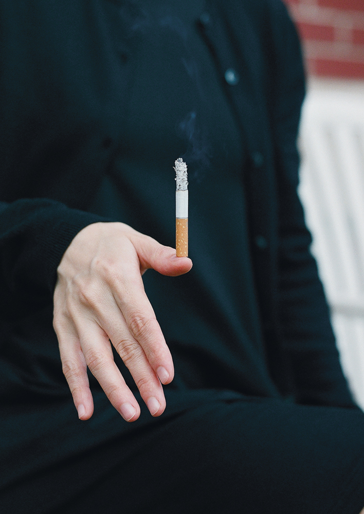 Untitled (Cigarette on Fingernail), 2019 [image 1/5]Giclée print on paper.5 photographs: 30 x 20 cm. each.