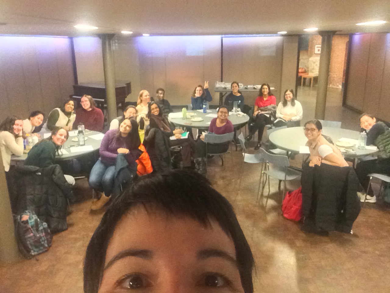 Selfie of Lisa leading workshop at Wellesley College