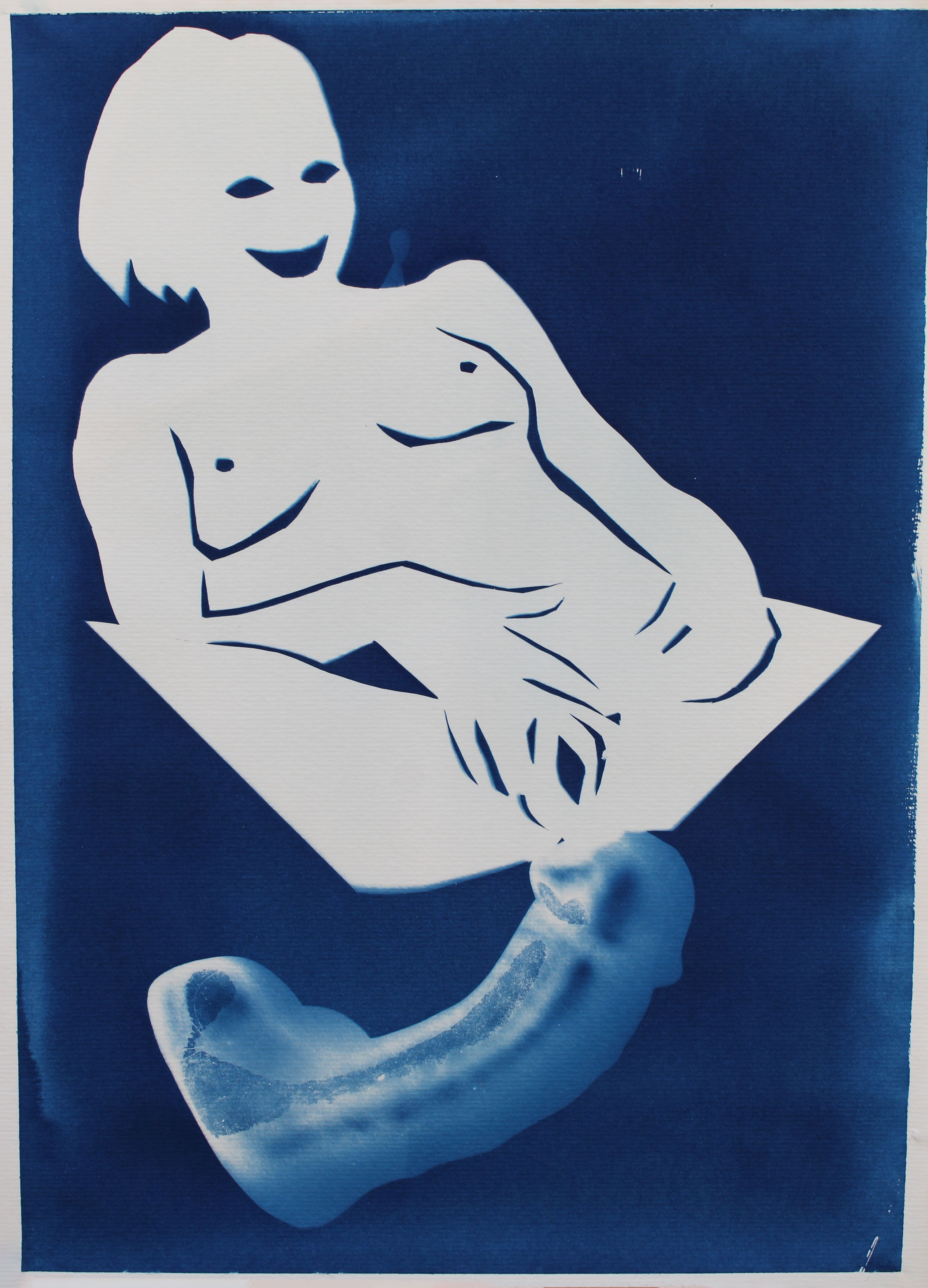 Cyanotype III, Cyanotype on paper, A3, 2021
