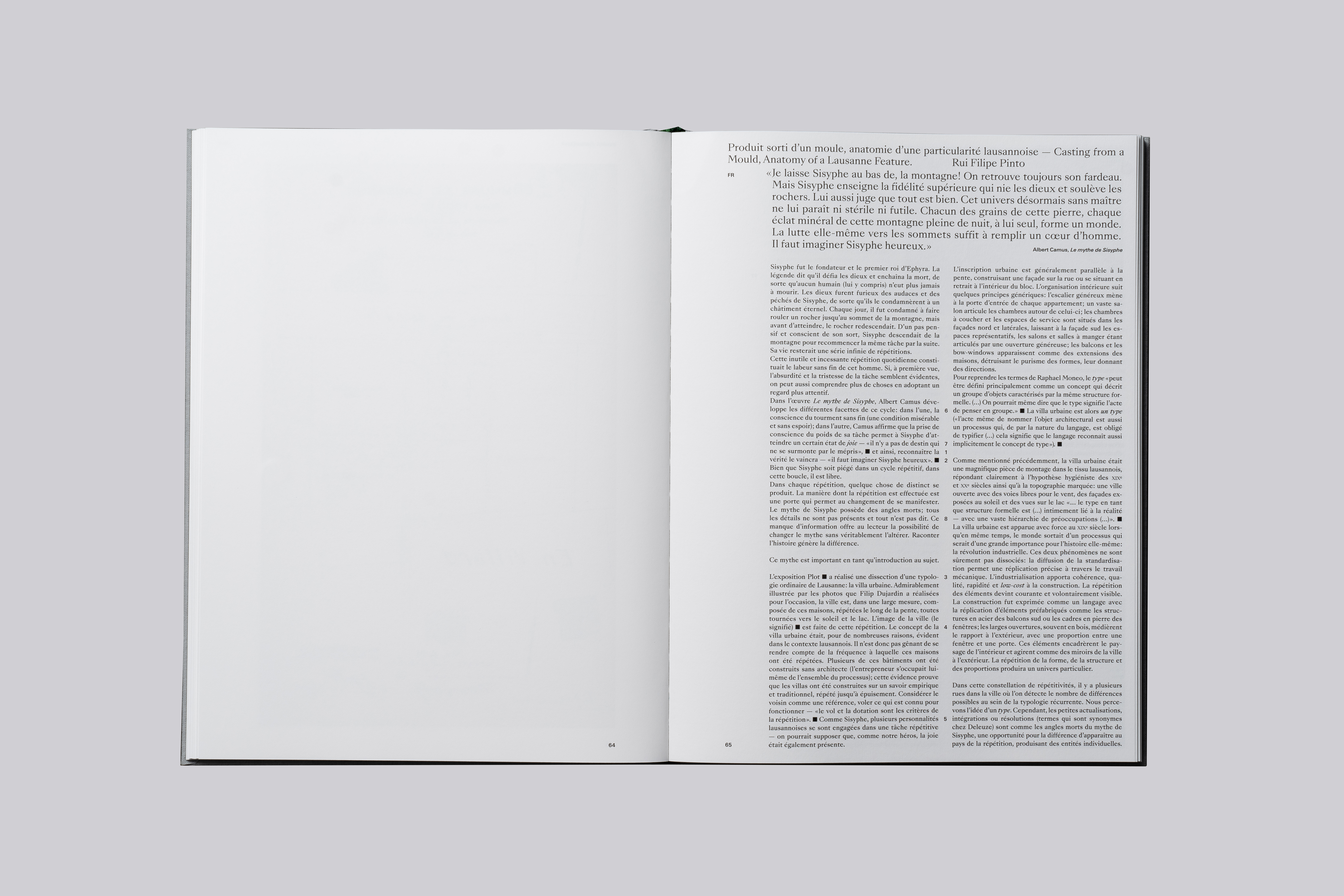 Villa Urbaine/Urban Villa - Casting from a Molde, Anatomy of a Lausanne Feature - Rui Filipe Pinto