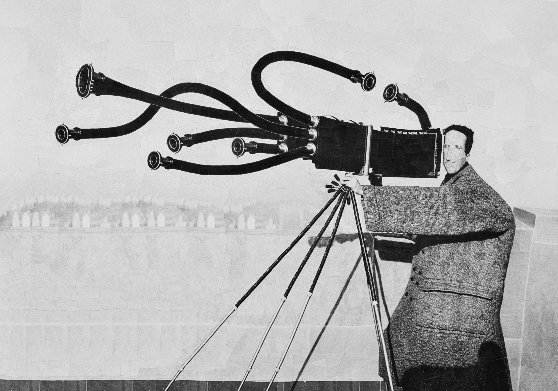 Andreas Feininger with his homemade camera, 2017, 16.5 x 11.7 inches