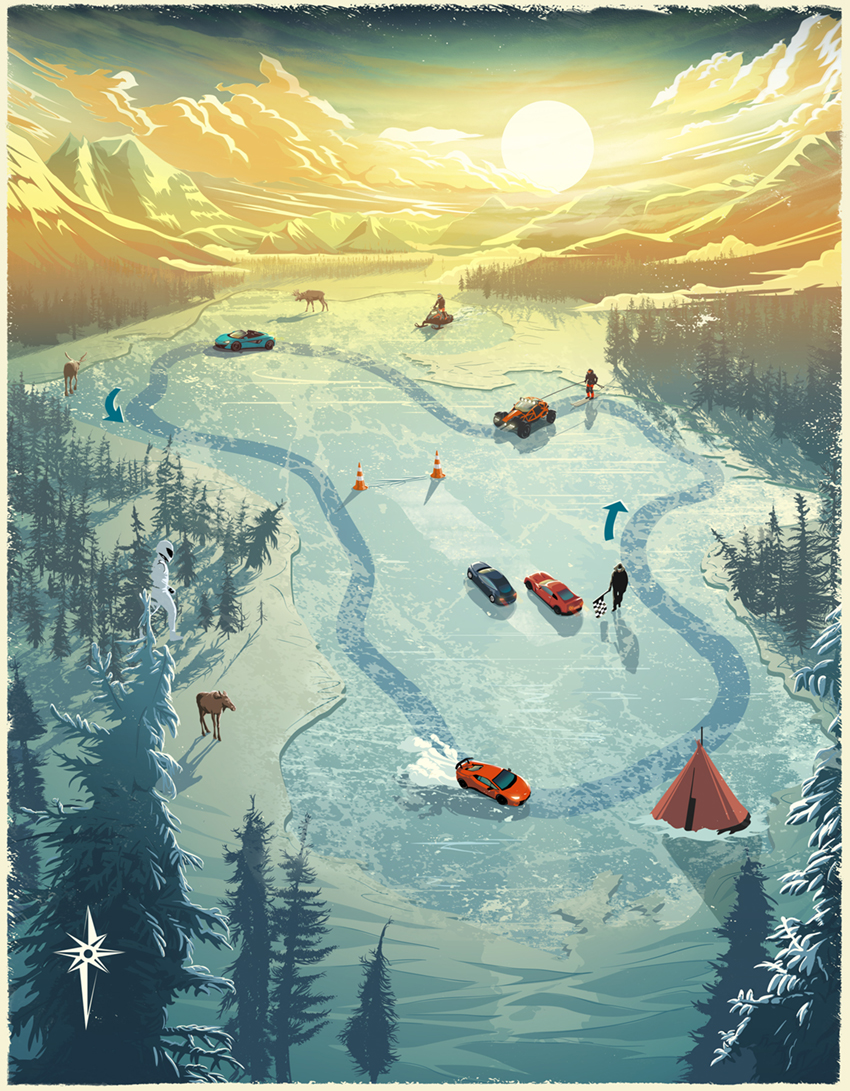 Illustrated track map for Top Gear Magazine