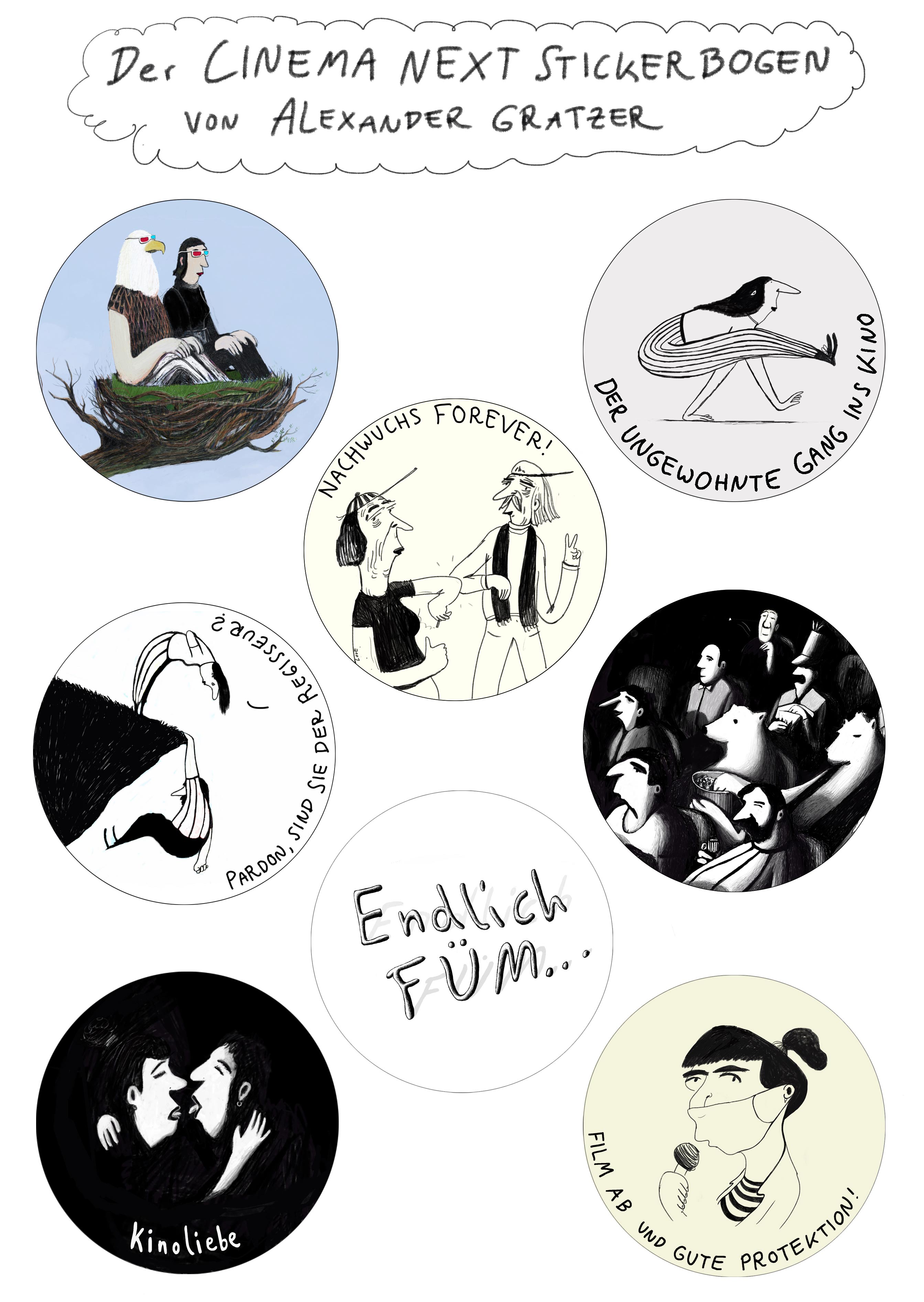 The Cinema Next Stickers by Alexander Gratzer