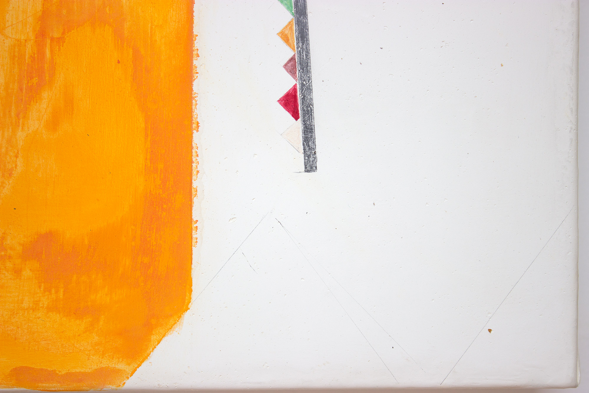 detail - The circus, stretched paper with gesso and pigment 14” x 8”