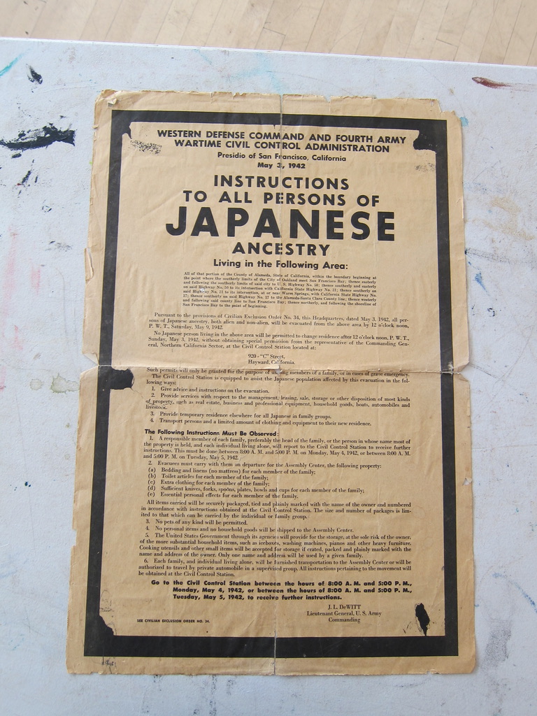 Lauren Kaneko-Jones's family scan of the Civilian Exclusion Orders posting