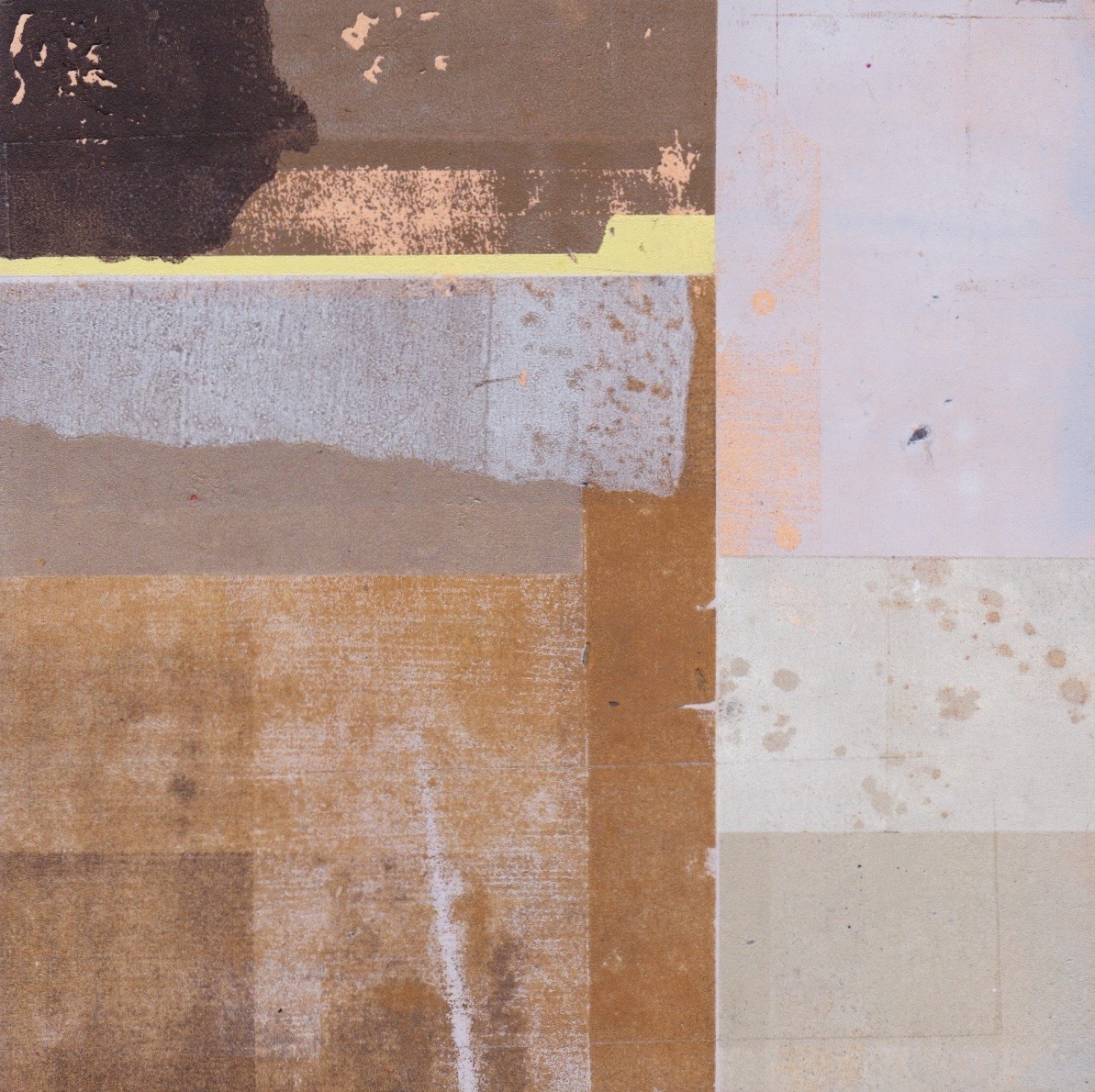 Treading, 2004, Monotype on Panel, 8" x 8"