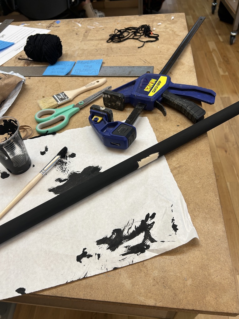 ended up going with the bigger dowel so had to paint that black later.