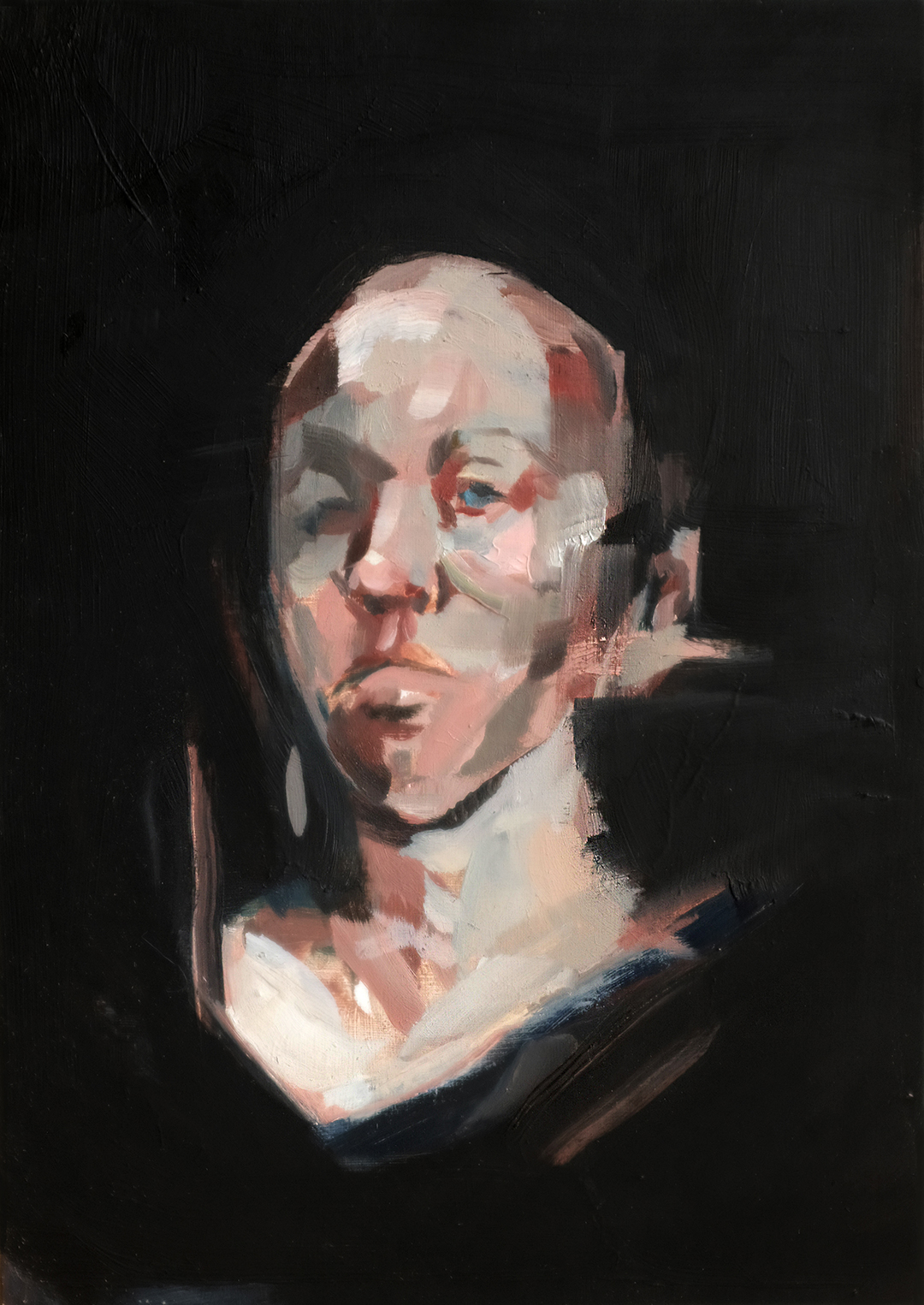 In Line, Oil on Panel, 5 x 7 in