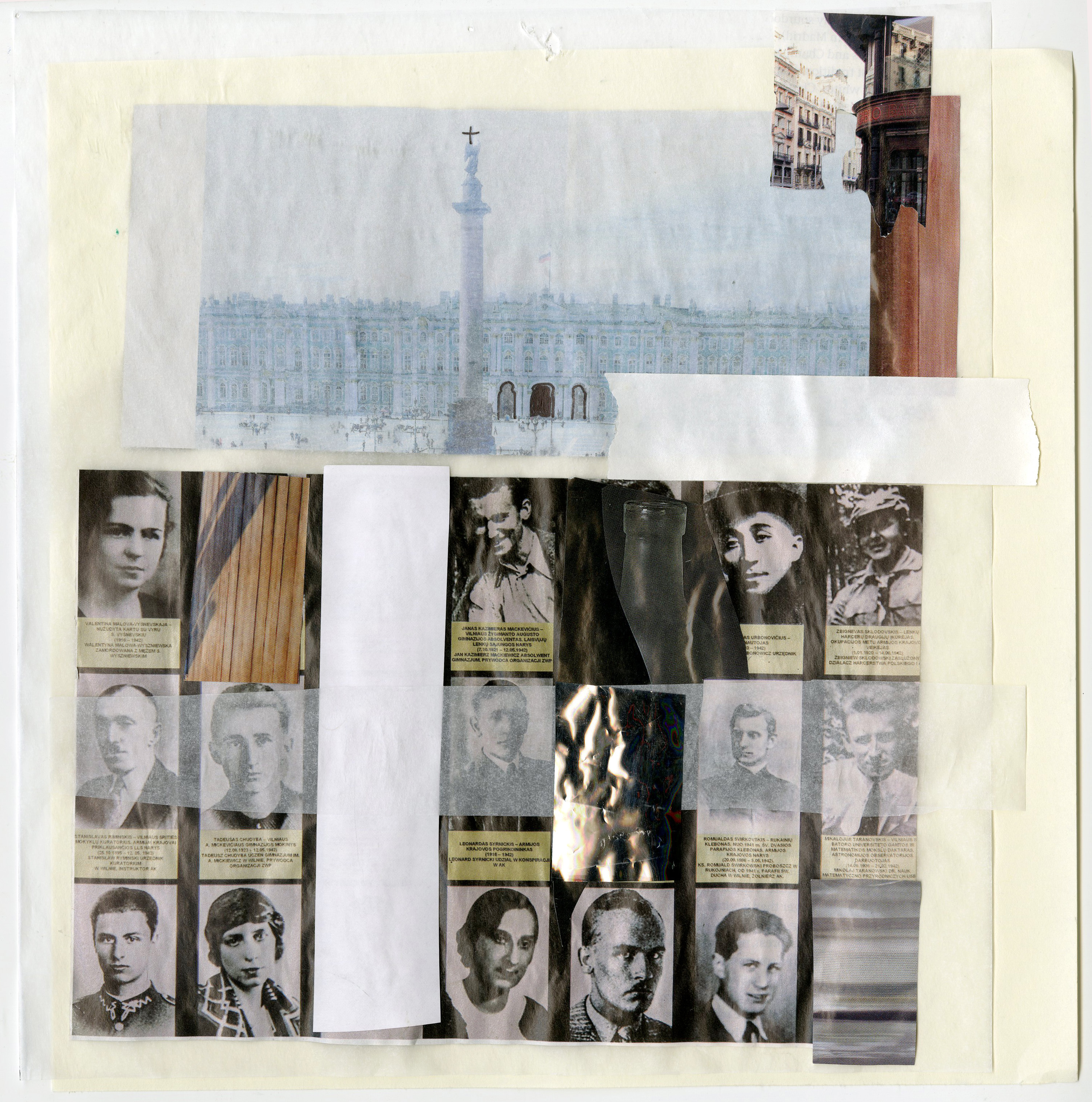 It could have been you, 2017, 10 x 9.5 in, Found and mixed media