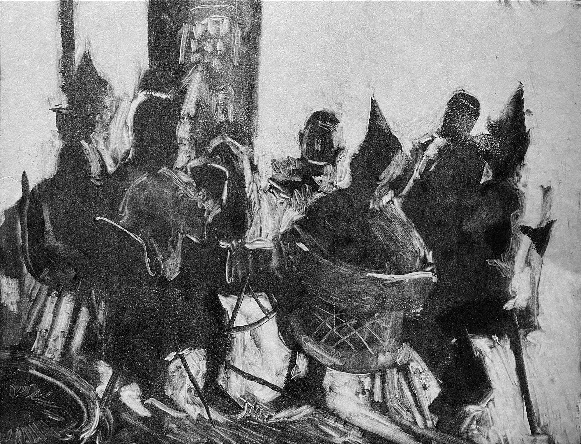 Birthday Party - Monotype on Mataki Paper, 2022