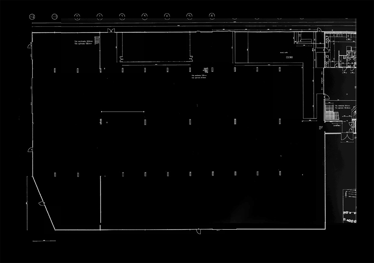 Blueprint of the former shipyard, now an exhibition space