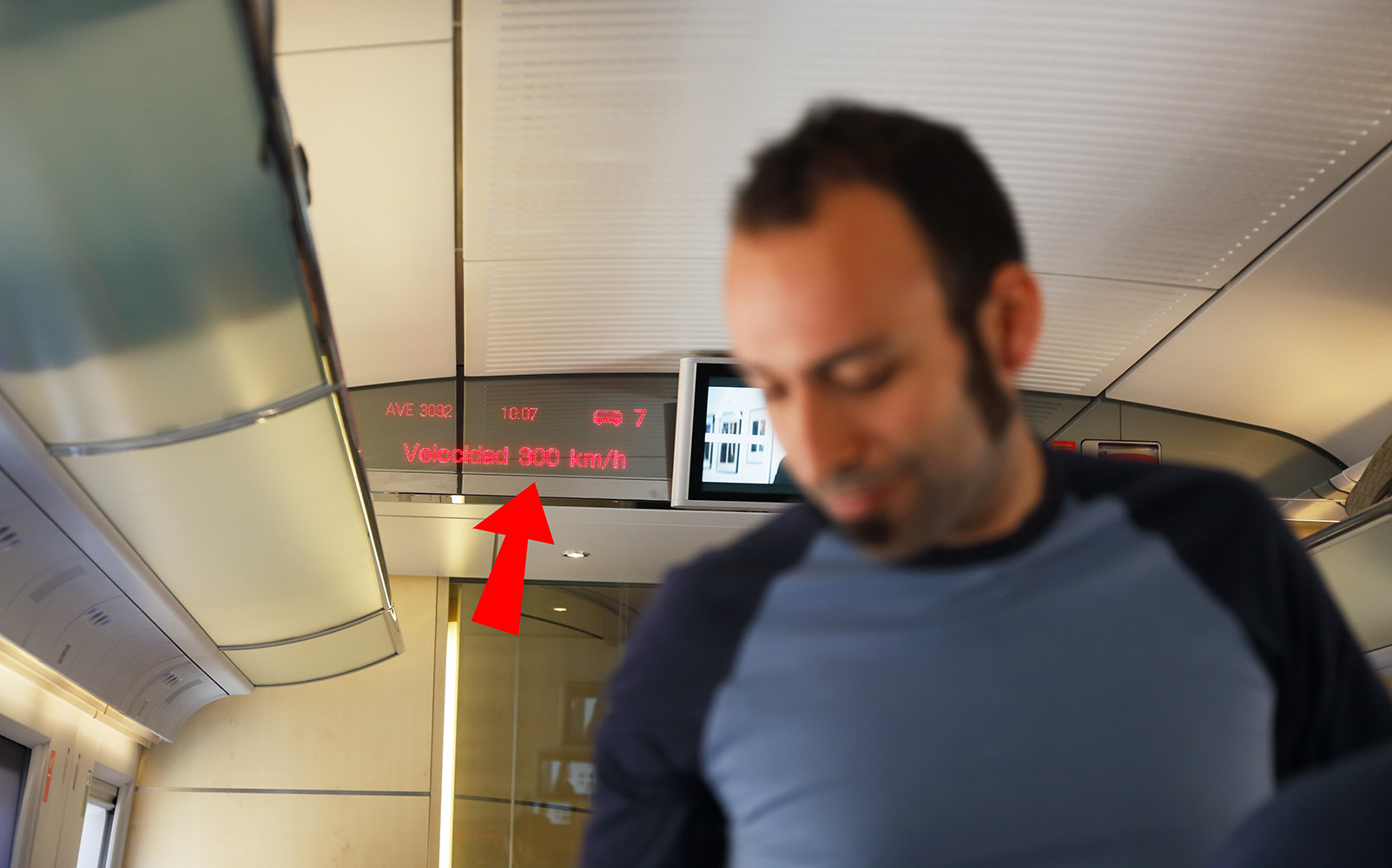 Train from Barcelona to Madrid. 300 km/h=186 mph!