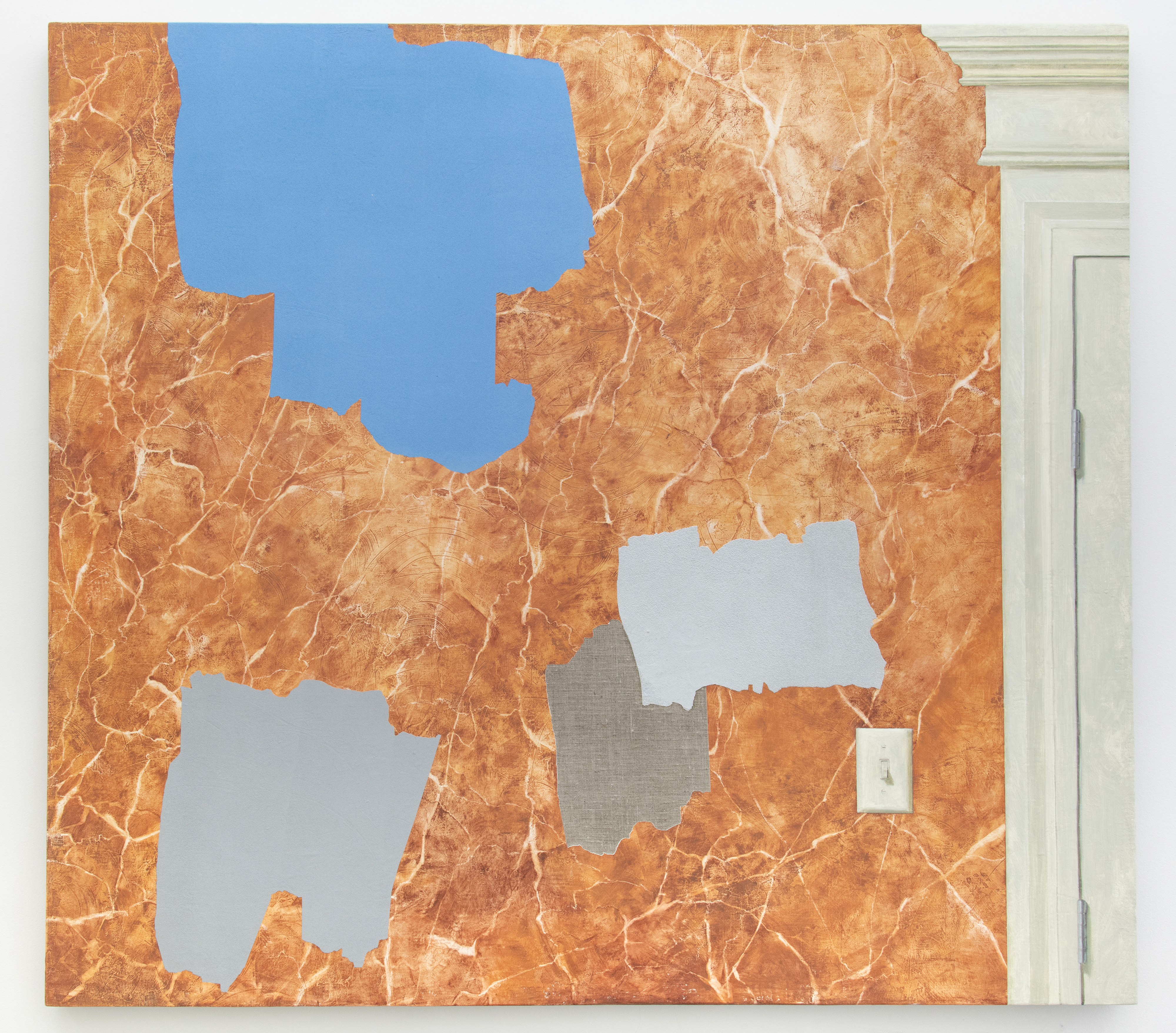 Makeshift, 2018, oil on linen mounted to panel, 54 x 60 in