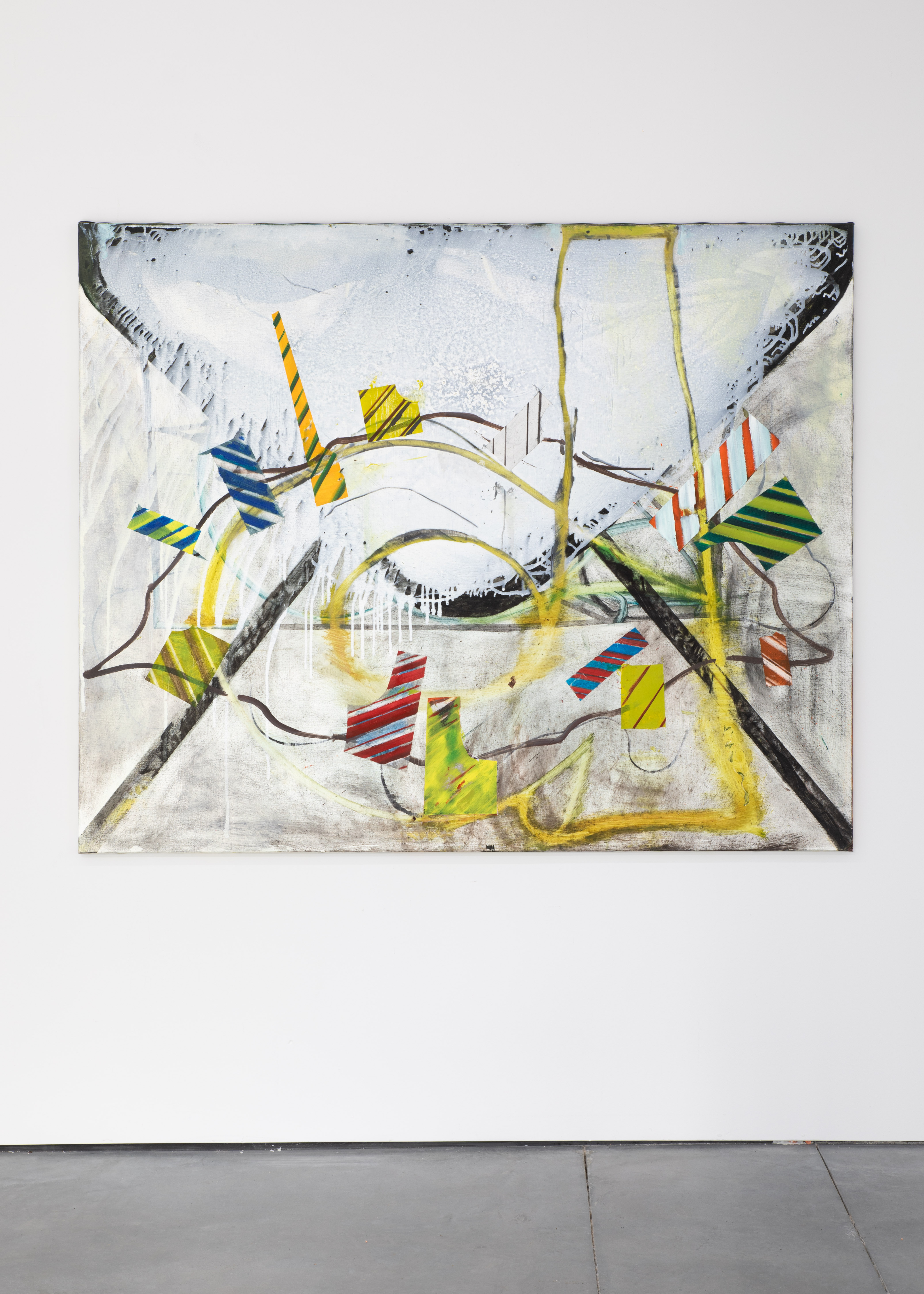 'Eye make up that is floral', oil and enamel on canvas 130 x 160 cm, 2025.