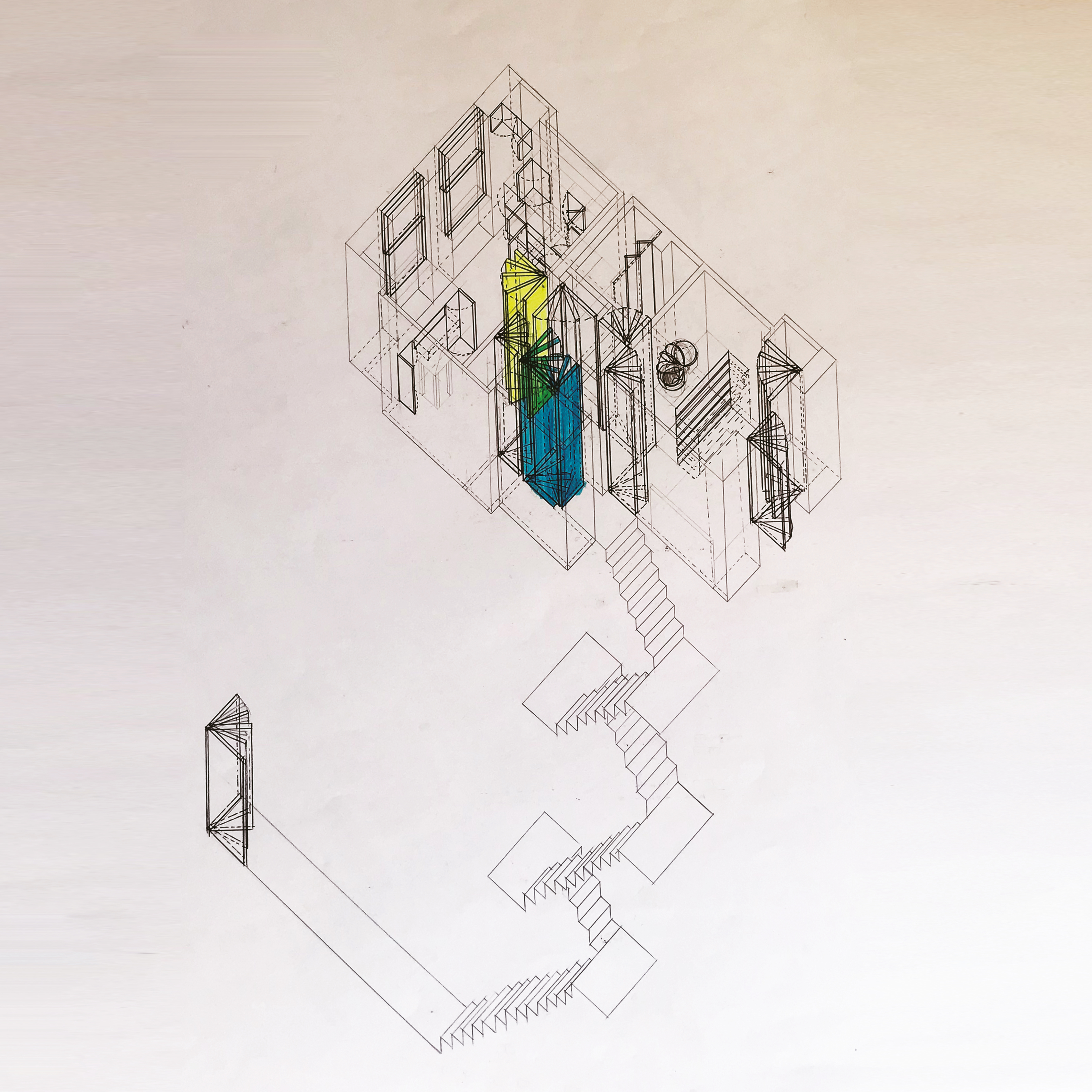 The rotating world: Axonometric of Flat E