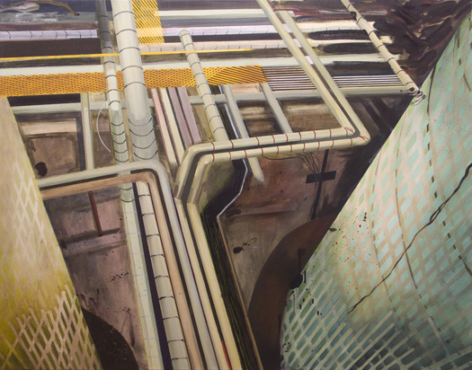 Bitumar Pipes, Acrylic and Oil on Canvas, 42"x54" 2010