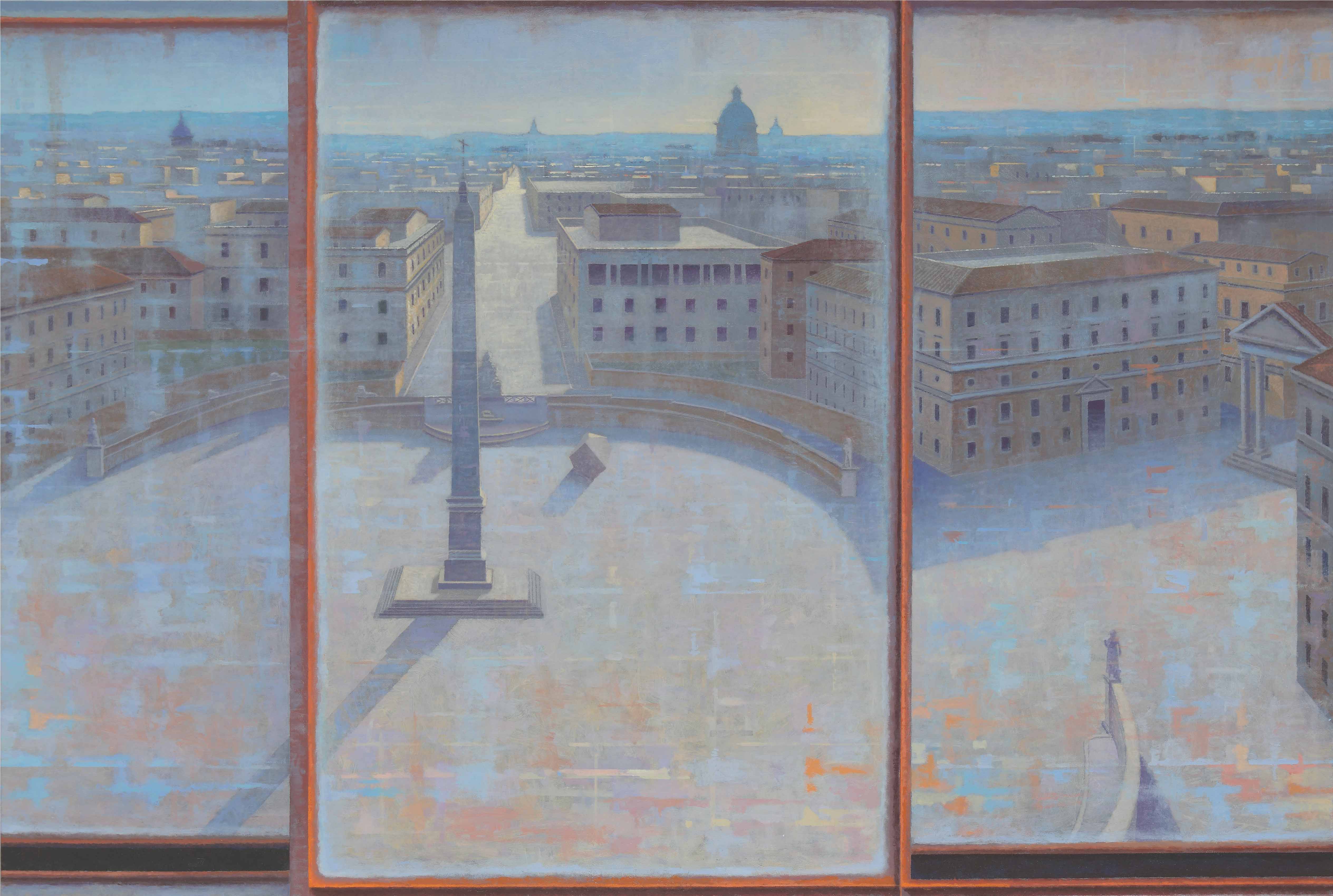 Piazza del Popolo, 2014, olio su tela, 120 x 180 cm