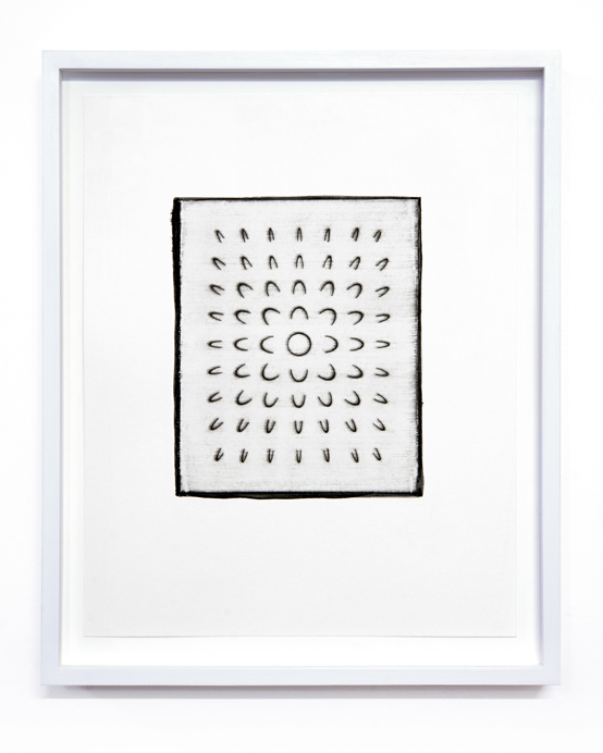 Sun/Moon Drawing #26 (From Walking so Much in Circles, I Will End up Making a Sphere)2023Sunlight/Moonlight drawing and potassium dichromate emulsion on watercolour paper in artist's frame15.5 x 12.5 x 1.5 inches, framed