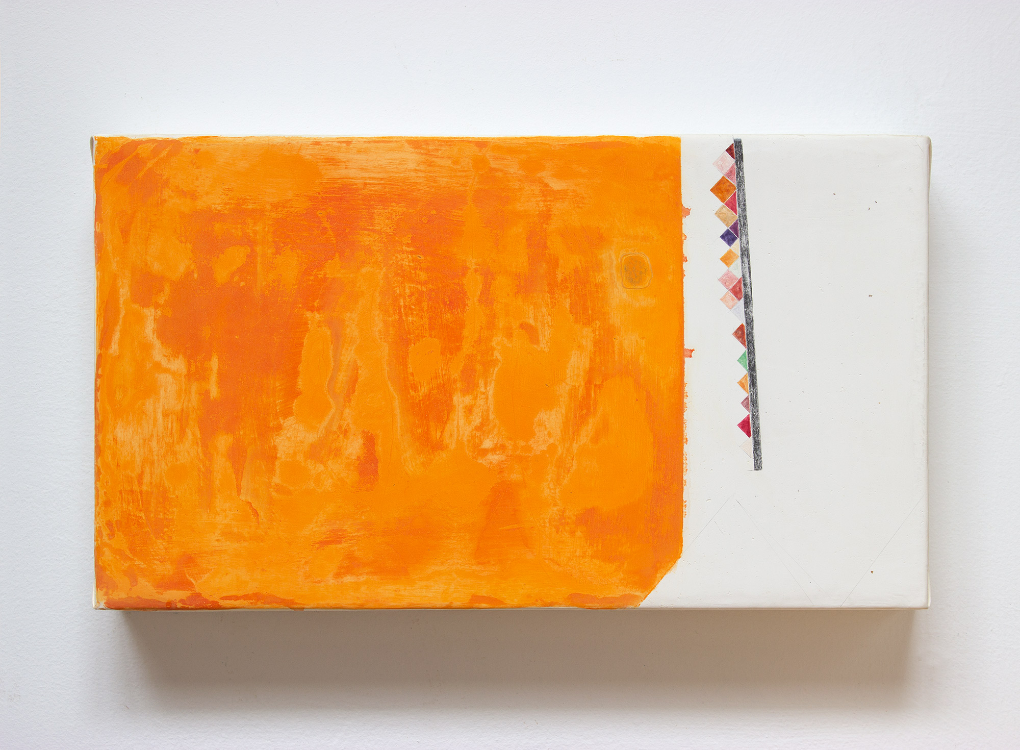 The circus, stretched paper with gesso and pigment 14” x 8”