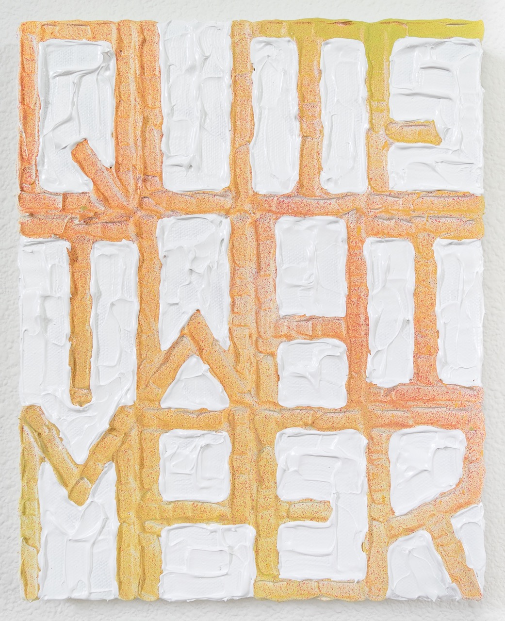 Three Fingers (Quiet Whimper) Acrylic, enamel, canvas 8 x 10 inches 2017