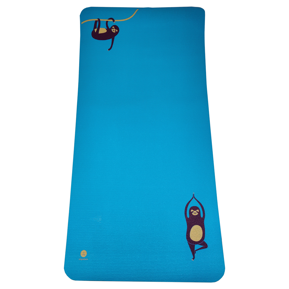 An open illustrated yoga mat