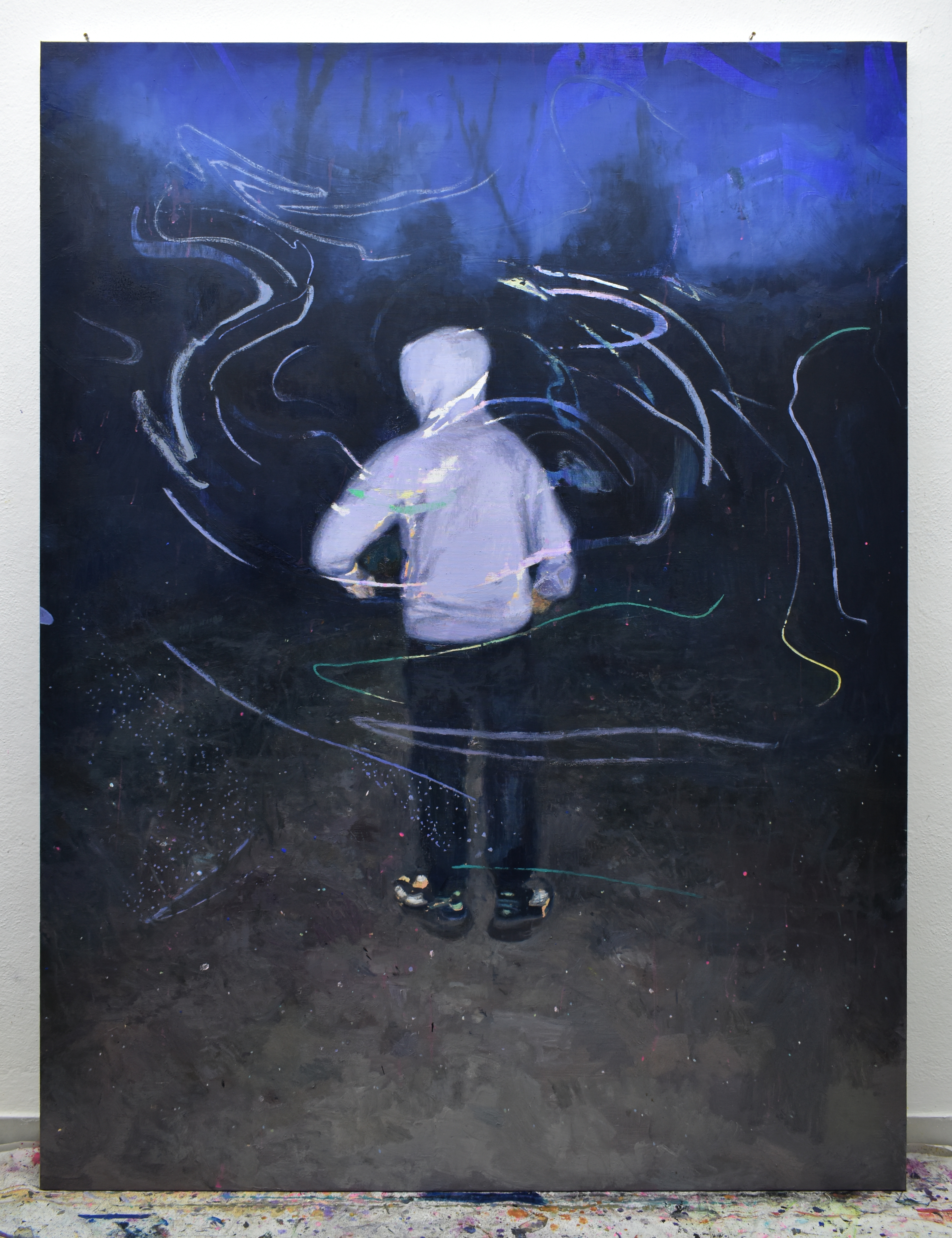 Extrarradio, 195 x 146 cm. Oil on canvas, 2025