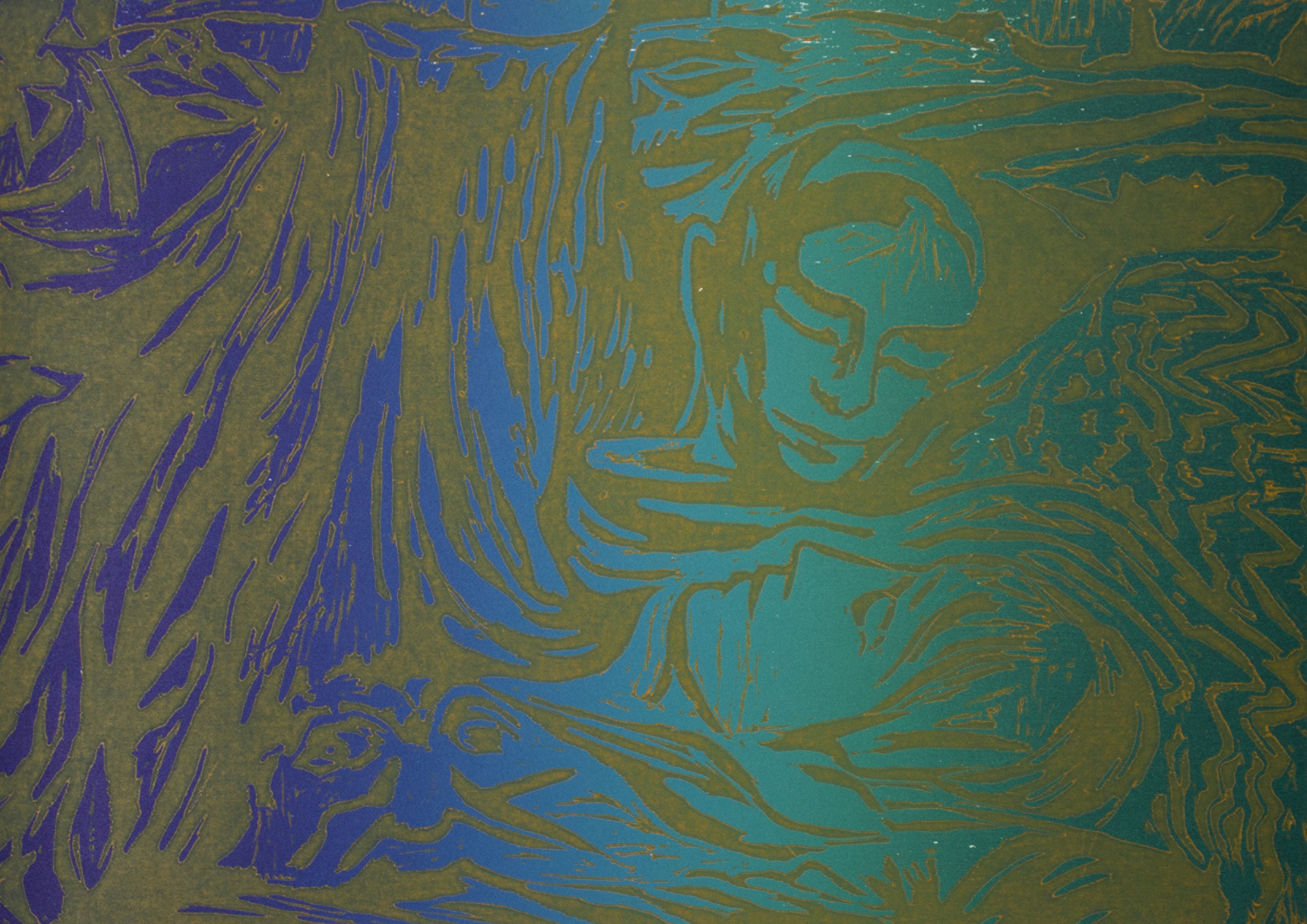 'The jaws of darkness',  2022. Woodcut on paper, 42x30cm