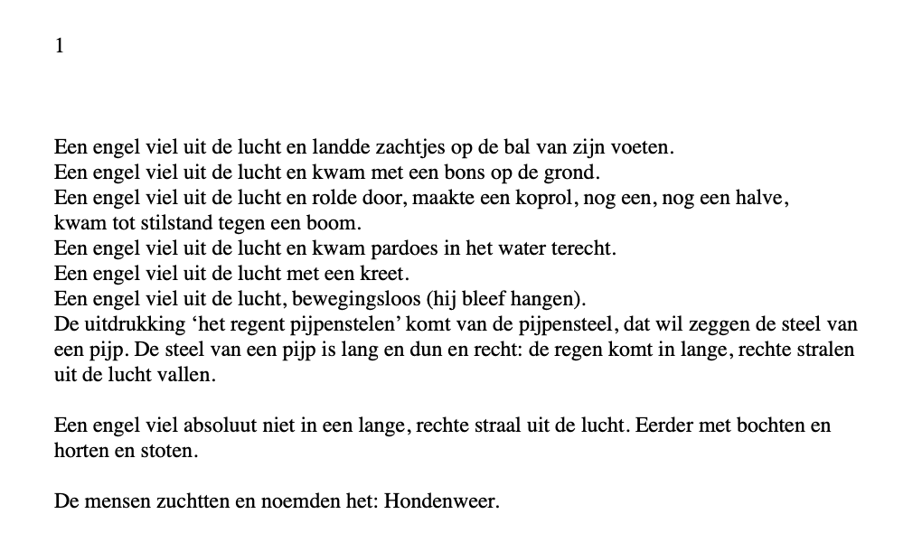 kortverhaal van exact 150 woorden, opdracht voor het vak beeldverhaal. -herfst 2023