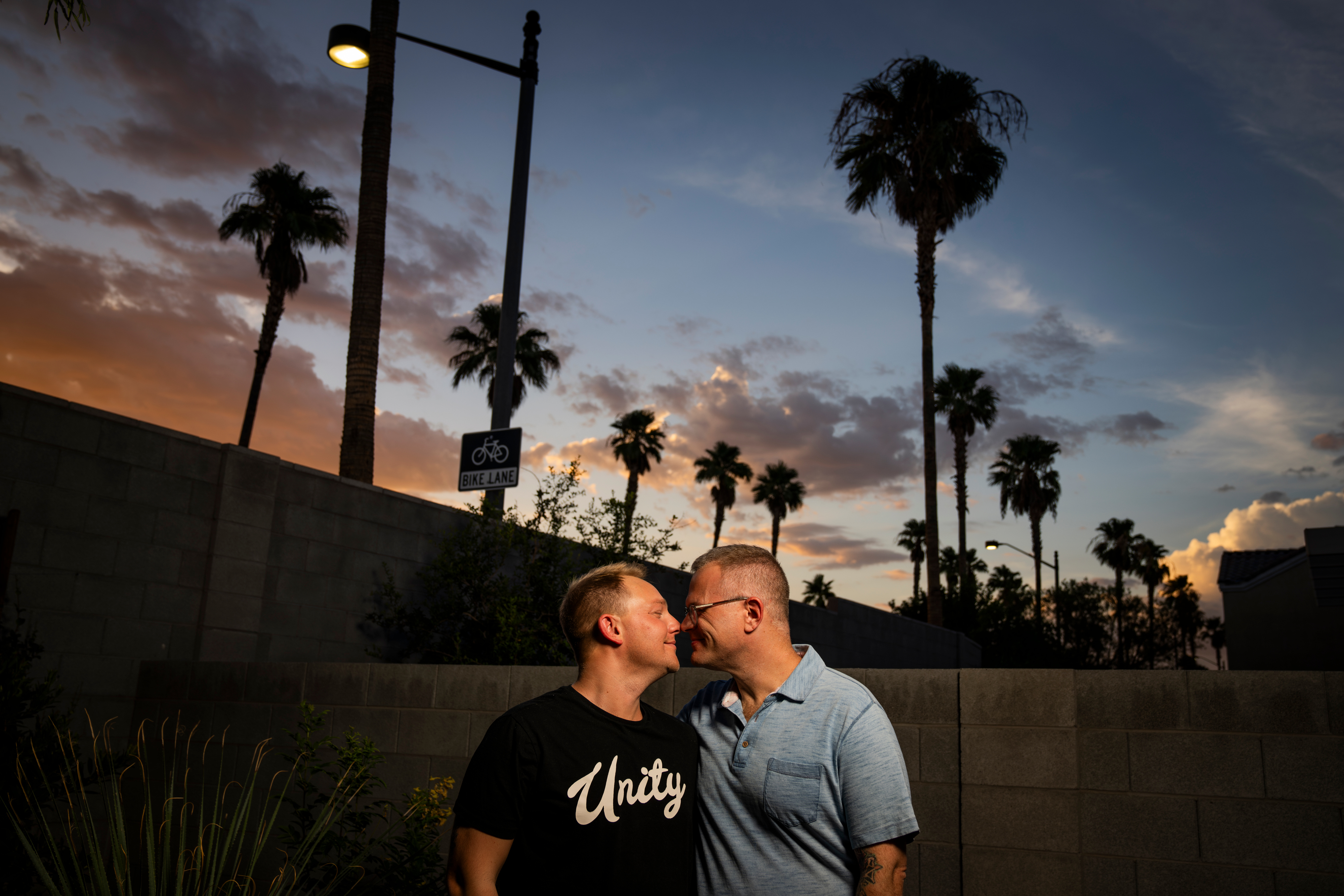 Sean O’Donnell and Ryan Hampton at home in Las Vegas. Hampton and O’Donnell met in 2018 during their recoveries from addiction. (NBC / Today)