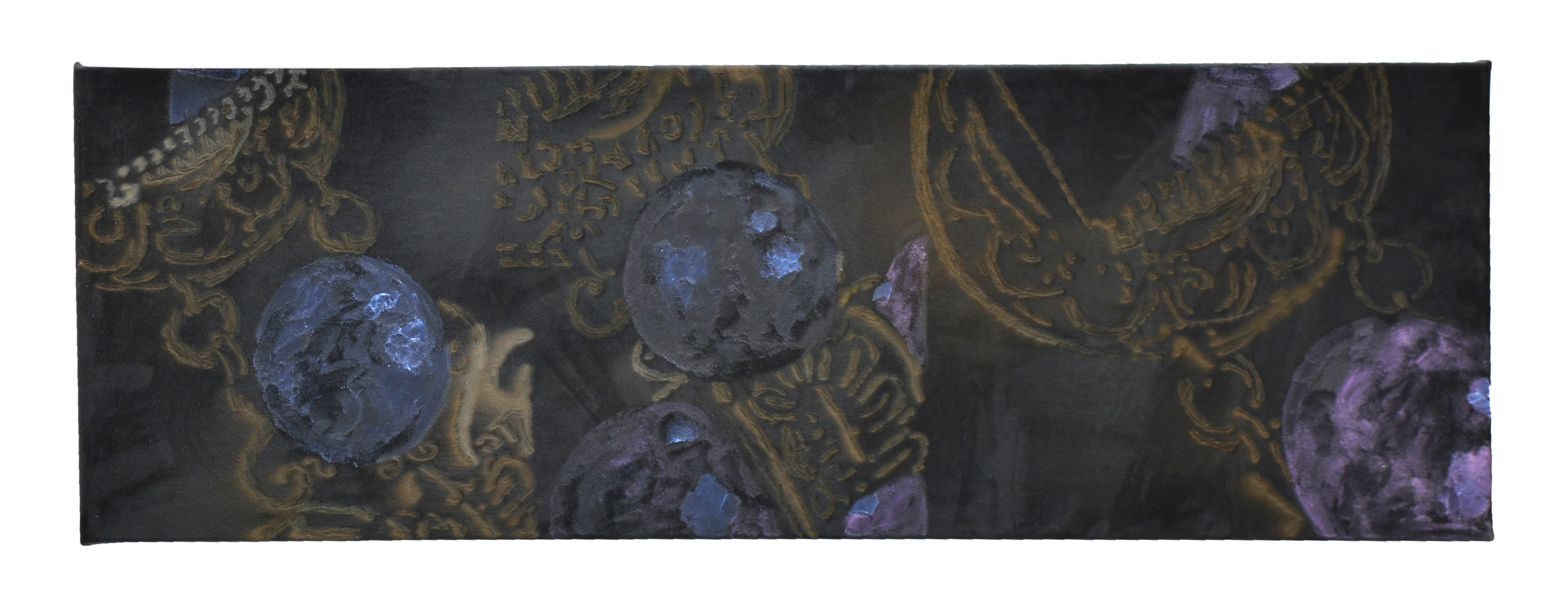 IG PEARLS, acrylic on velvet, 40 x 120 cm, 2020