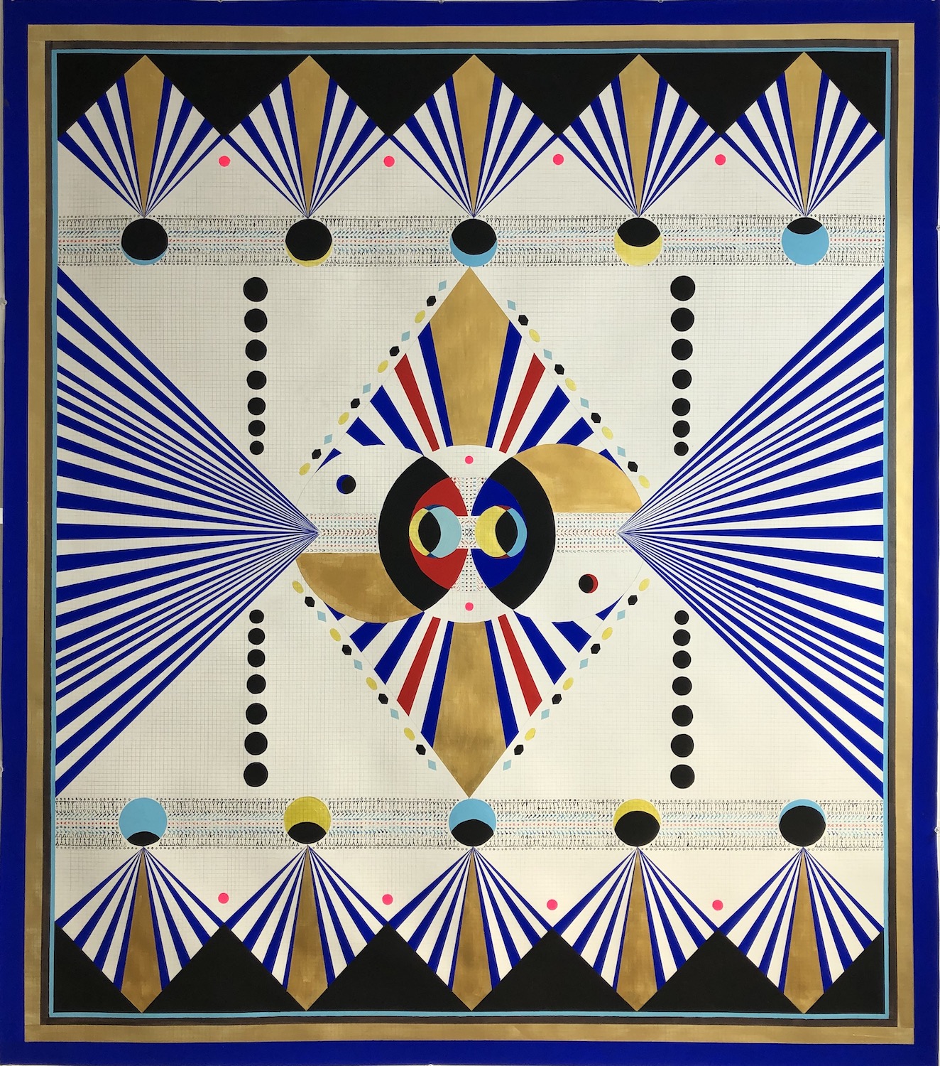 Anna Fidler, Incessant Pulse of the Future, 2020, Gouache and flashe on paper, 66 x 58 in. $7,500 (Unframed)