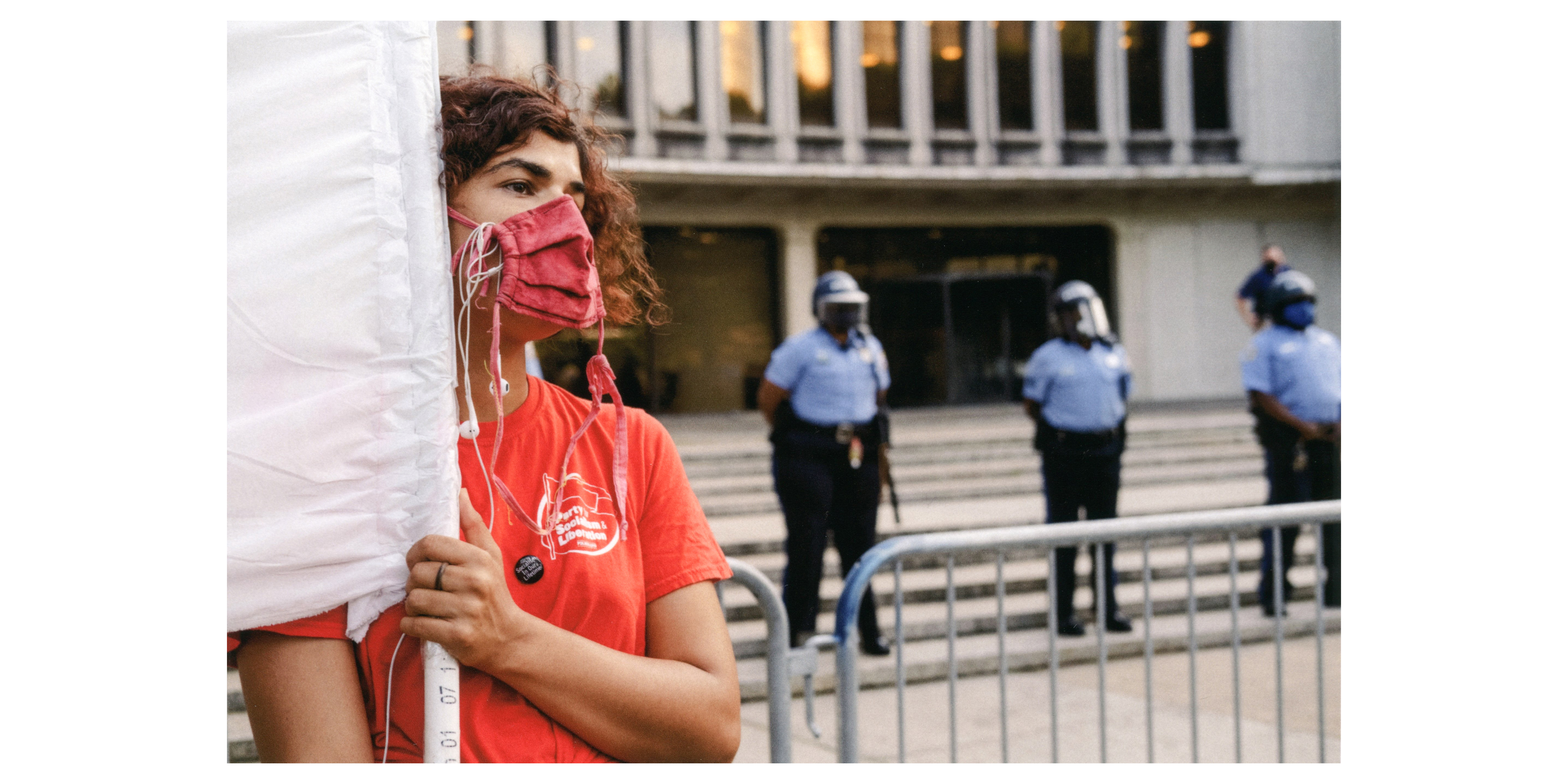 Masked socialist, Philadelphia, 2020