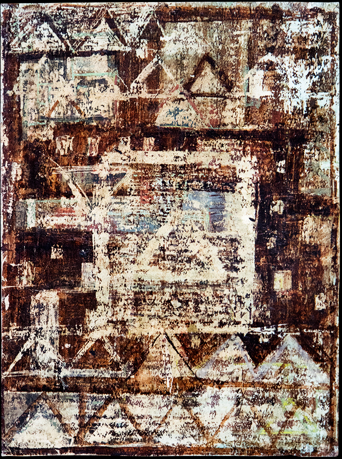 Design for handmade carpet. Gouache, wax. Painting on cardboard. 1960's