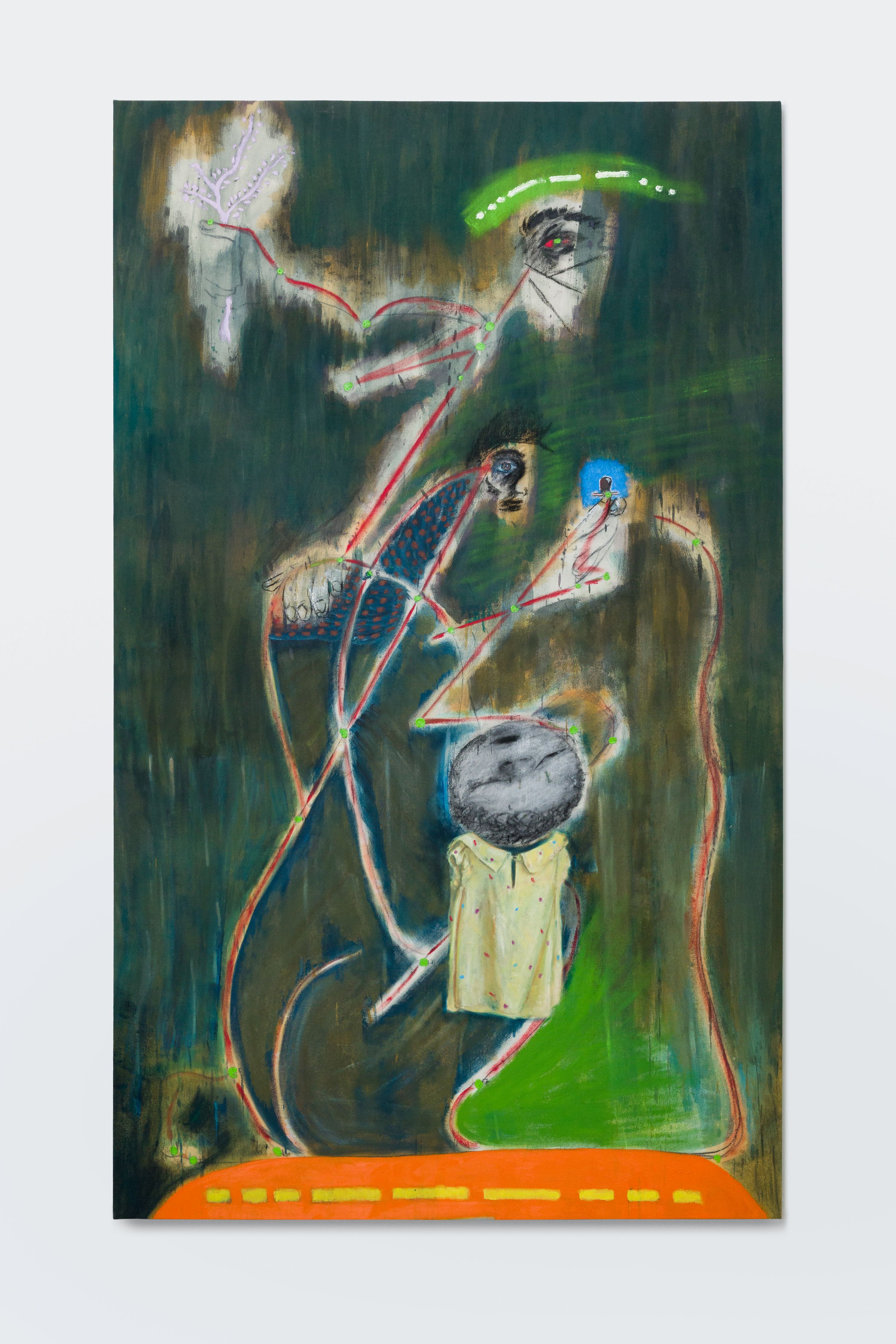 Rodrigo Echeverr&iacute;a Perpetua pujanza de la piedad, 2023 Oil on canvas 98 3/8 x 59 7/8 in 250 x 152 cm