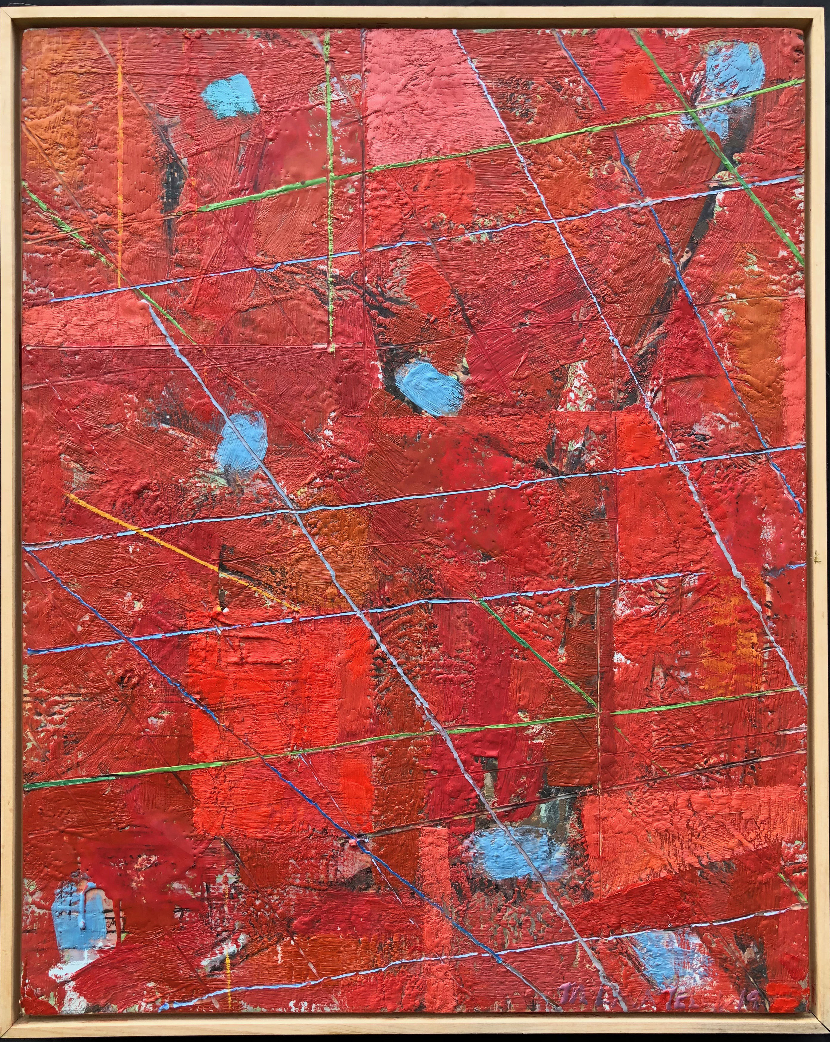 Red Slider. 2019. encaustic on panel. 23" X 18 1/2"