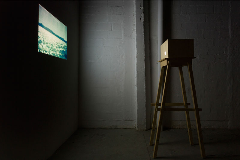 SEA - videosculpture - wood, projector and video transferred to 35 mm, variable dimensions, N/A, 2008